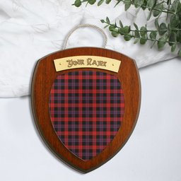 ScotsTee Shop Scottish Brown Modern Clan Tartan Wooden Wall Plaque Personalize with Your Name