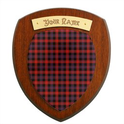 ScotsTee Shop Scottish Brown Modern Clan Tartan Wooden Wall Plaque Personalize with Your Name