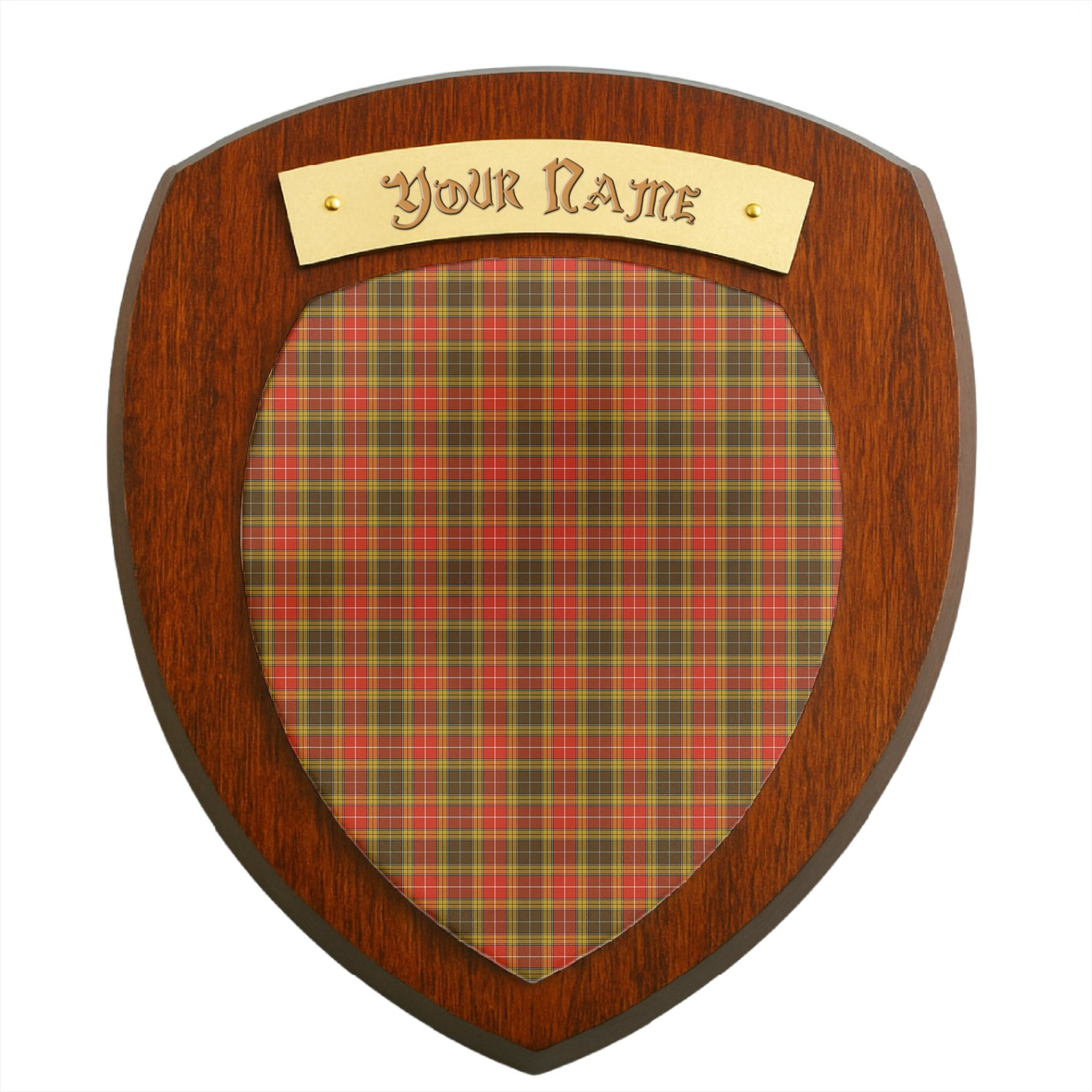 ScotsTee Shop Scottish Buchanan Old Set Weathered Clan Tartan Wooden Wall Plaque Personalize with Your Name