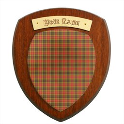 ScotsTee Shop Scottish Buchanan Old Set Weathered Clan Tartan Wooden Wall Plaque Personalize with Your Name