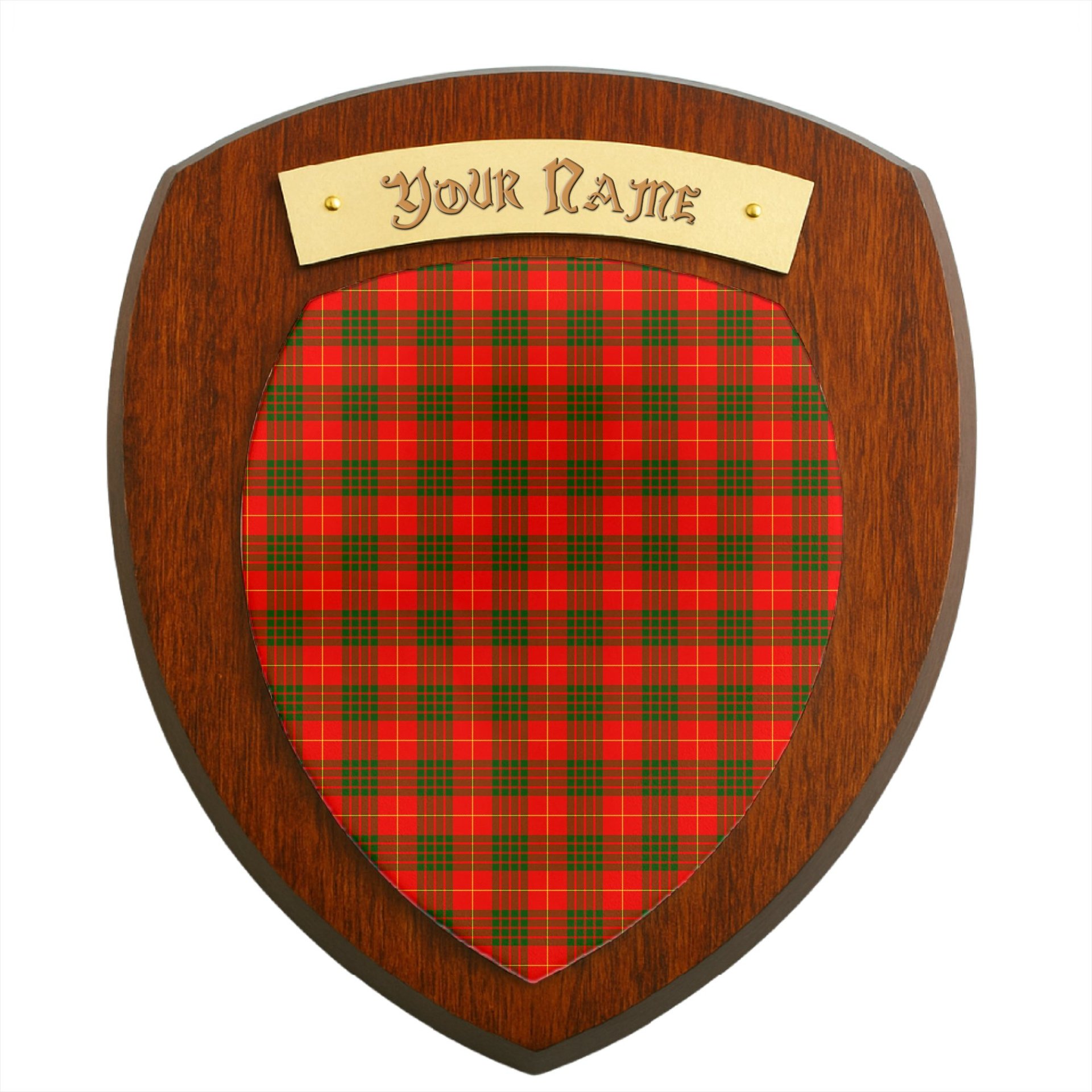 ScotsTee Shop Scottish Cameron Modern Clan Tartan Wooden Wall Plaque Personalize with Your Name