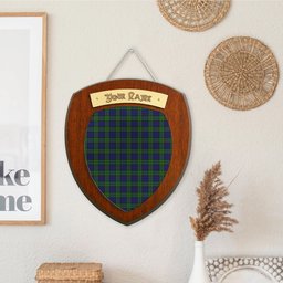 ScotsTee Shop Scottish Campbell Modern Clan Tartan Wooden Wall Plaque Personalize with Your Name