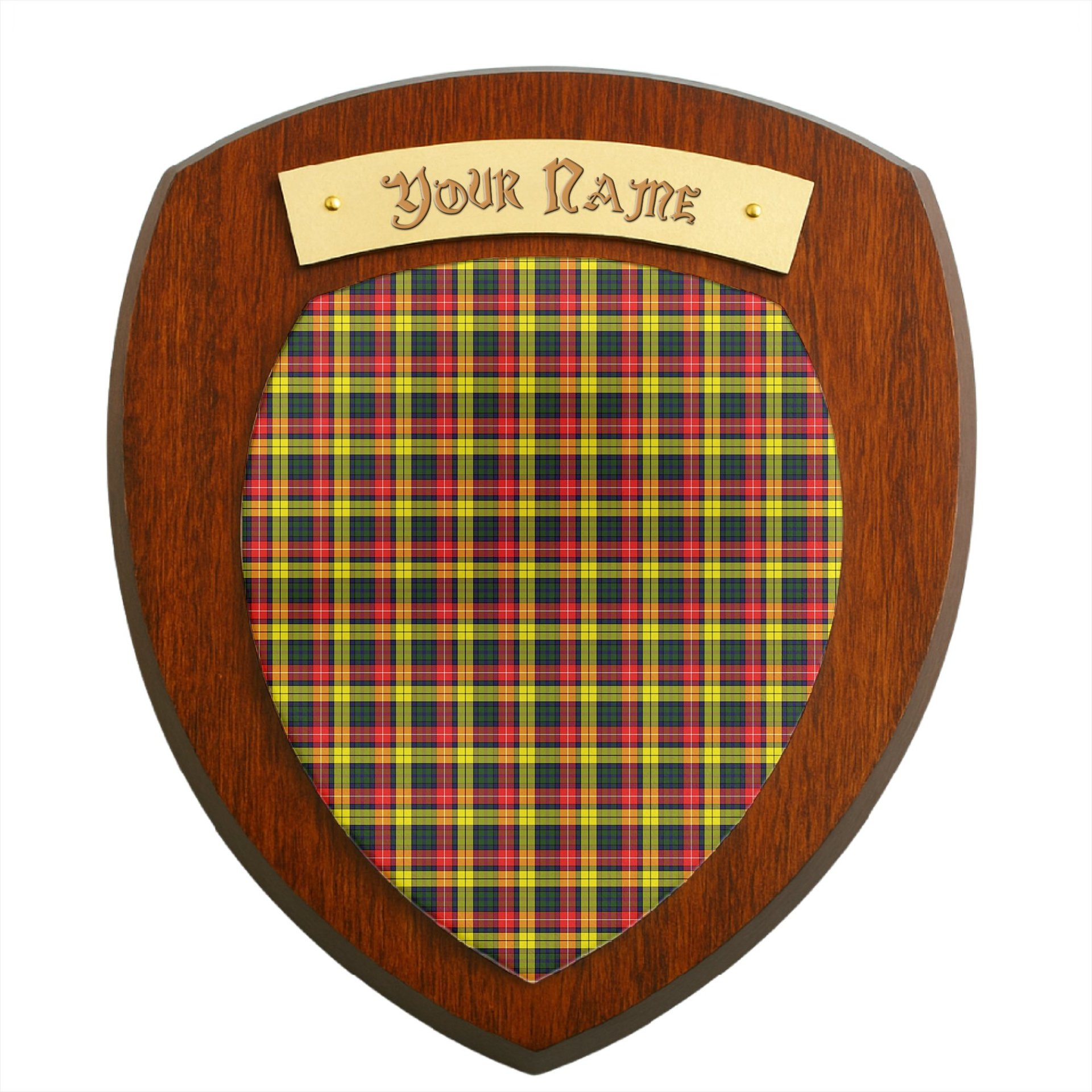 ScotsTee Shop Scottish Dewar Clan Tartan Wooden Wall Plaque Personalize with Your Name