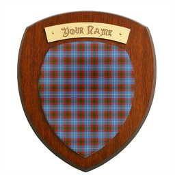 ScotsTee Shop Scottish Dalmahoy Clan Tartan Wooden Wall Plaque Personalize with Your Name