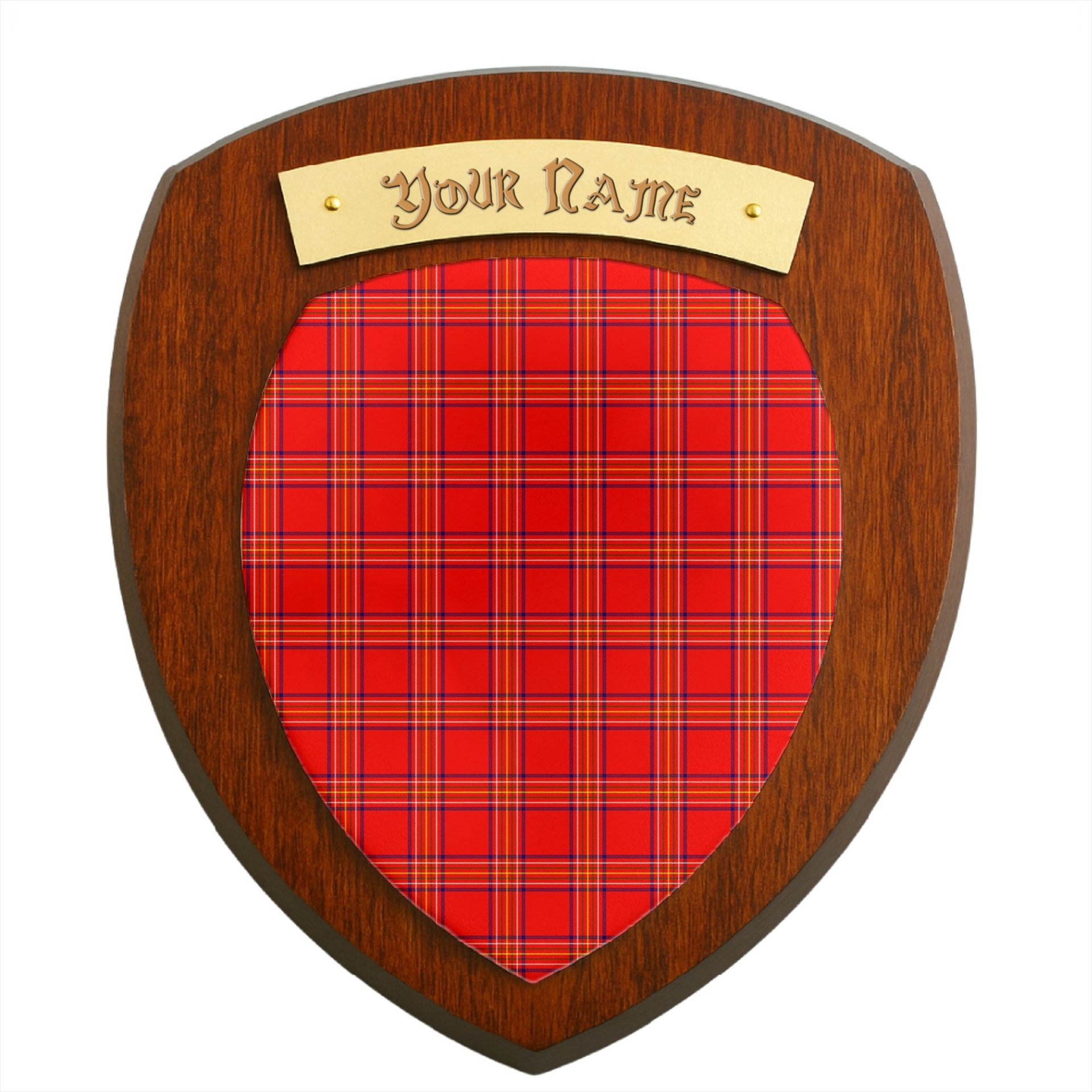 ScotsTee Shop Scottish Burnett Modern Clan Tartan Wooden Wall Plaque Personalize with Your Name