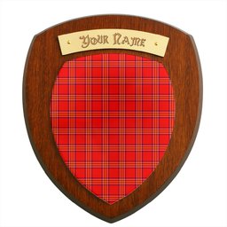ScotsTee Shop Scottish Burnett Modern Clan Tartan Wooden Wall Plaque Personalize with Your Name