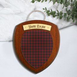 ScotsTee Shop Scottish Cameron Black and Red Clan Tartan Wooden Wall Plaque Personalize with Your Name