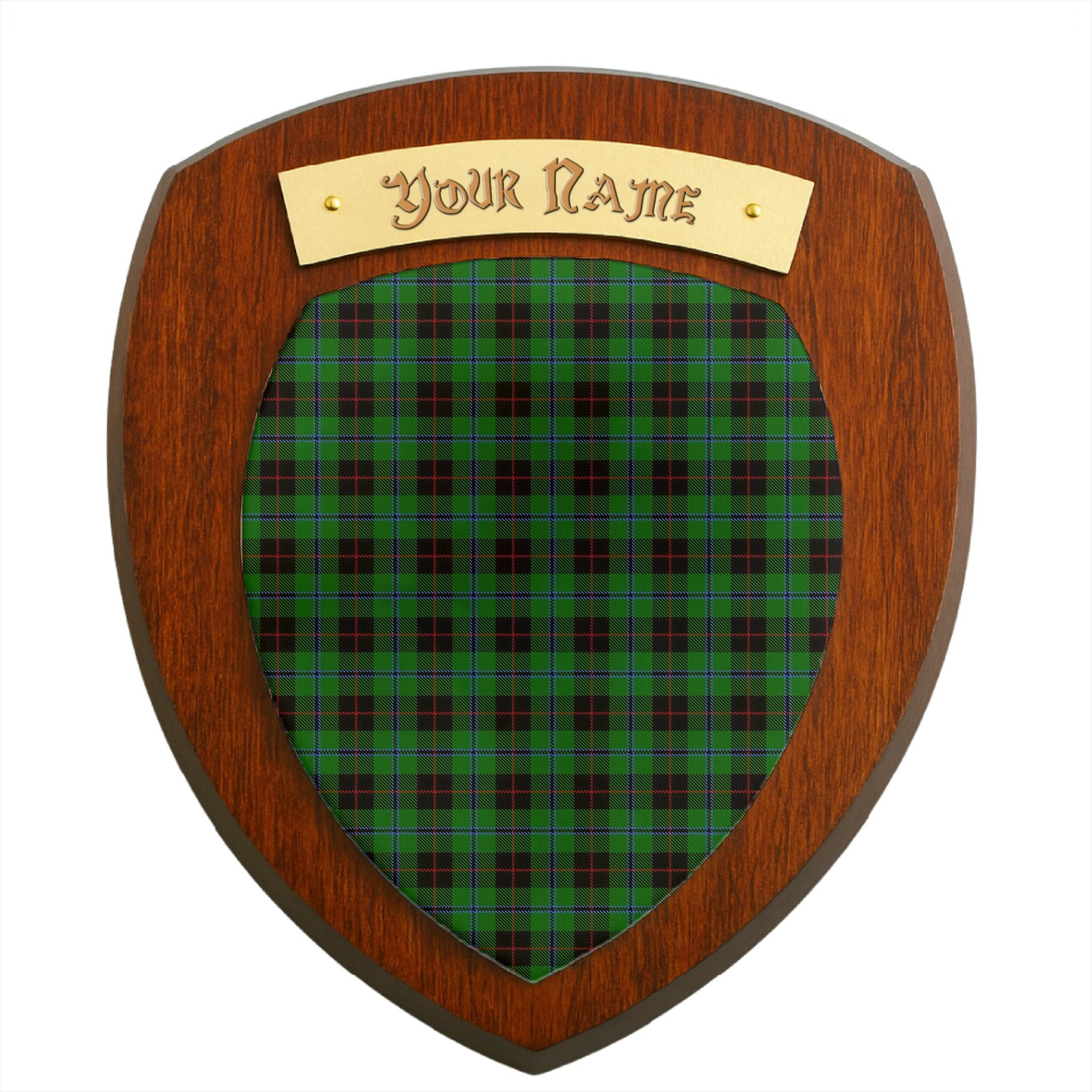 ScotsTee Shop Scottish Douglas Black Clan Tartan Wooden Wall Plaque Personalize with Your Name