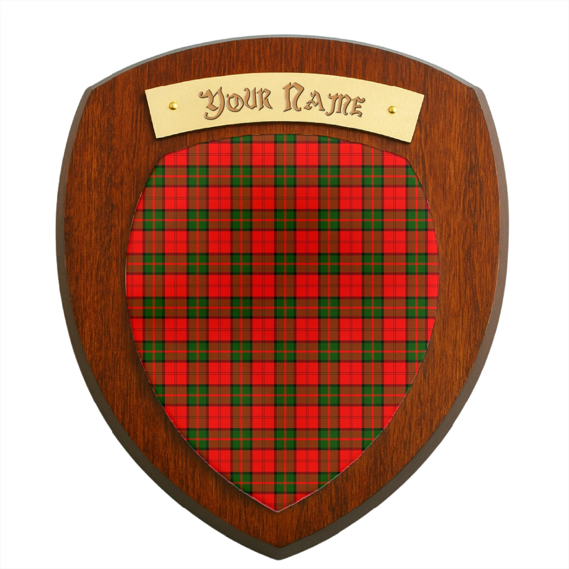 ScotsTee Shop Scottish Dunbar Modern Clan Tartan Wooden Wall Plaque Personalize with Your Name