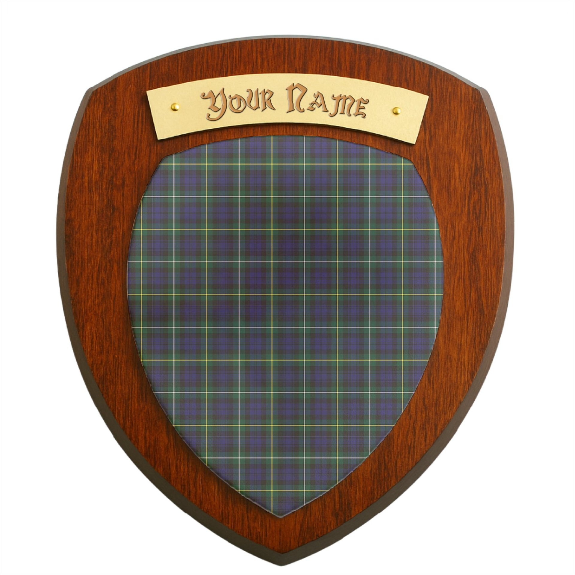 ScotsTee Shop Scottish Campbell Argyll Modern Clan Tartan Wooden Wall Plaque Personalize with Your Name