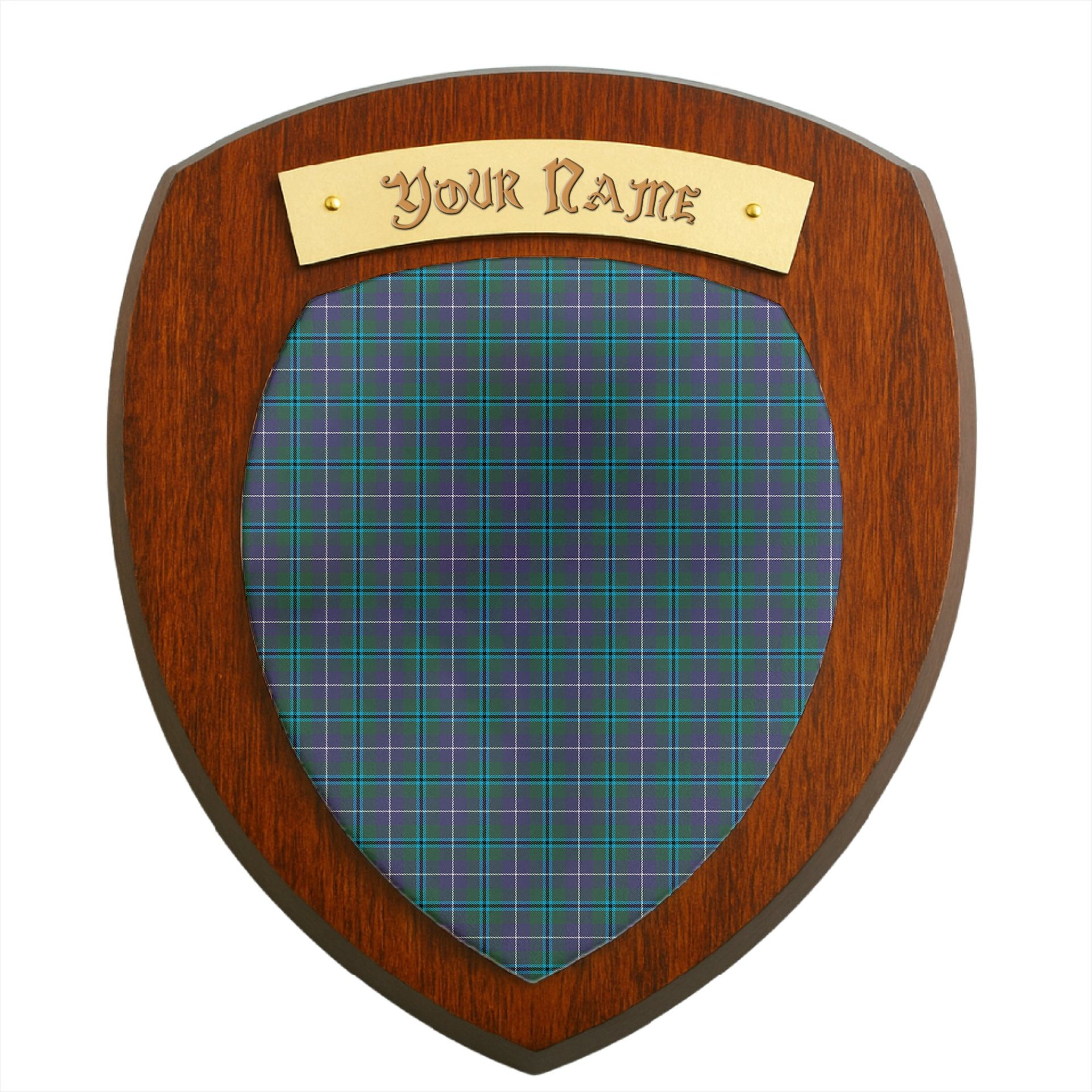 ScotsTee Shop Scottish Douglas Modern Clan Tartan Wooden Wall Plaque Personalize with Your Name