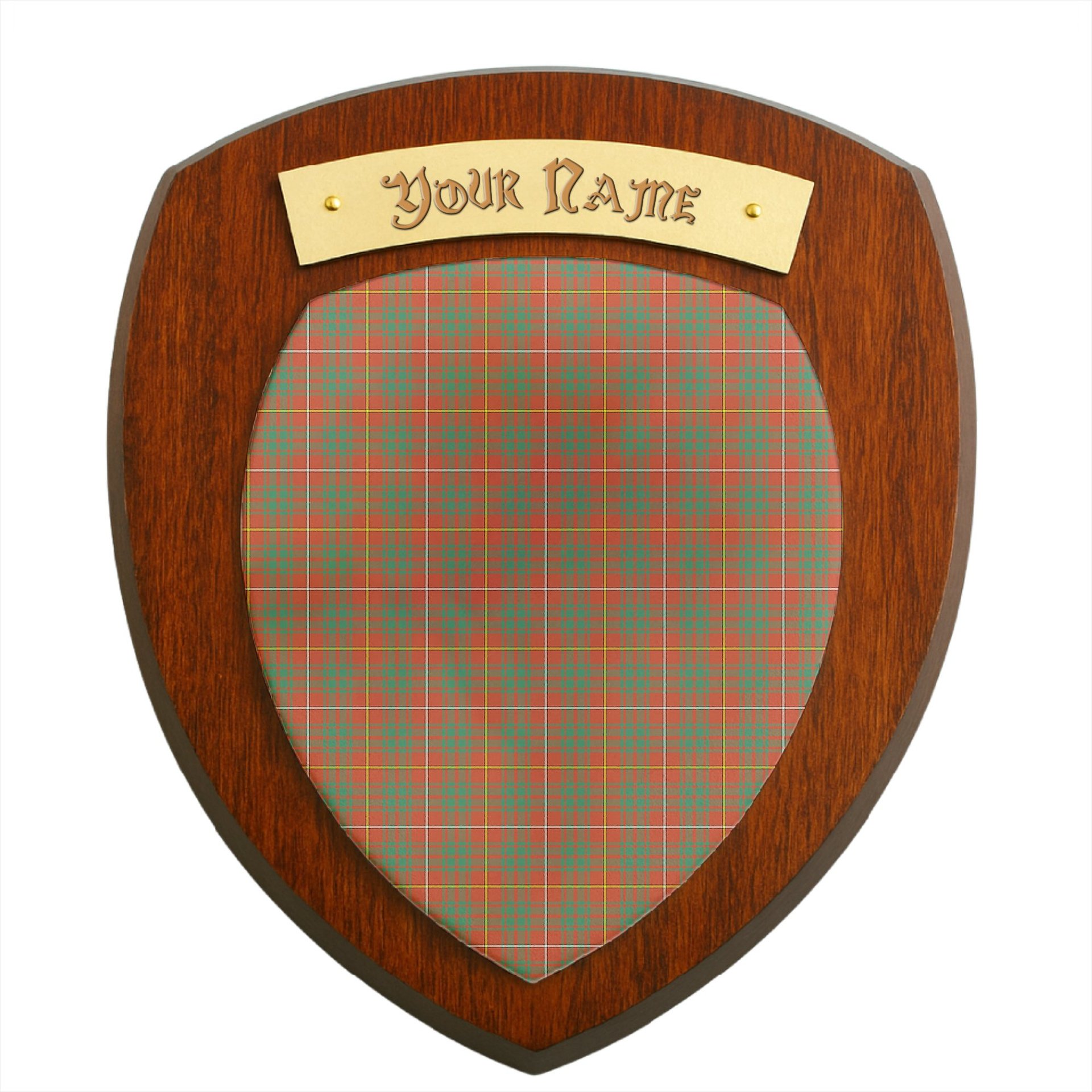 ScotsTee Shop Scottish Bruce Ancient Clan Tartan Wooden Wall Plaque Personalize with Your Name