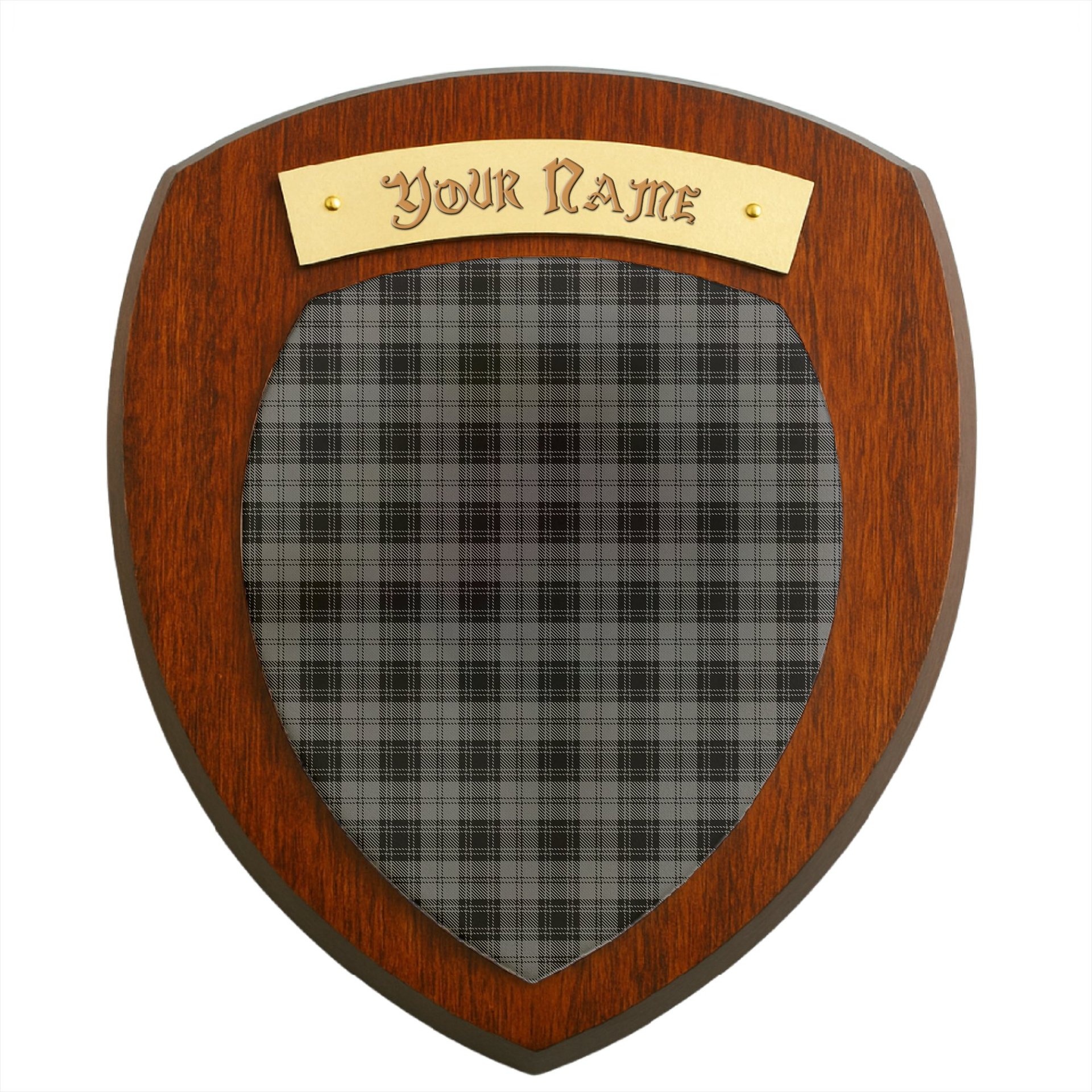 ScotsTee Shop Scottish Douglas Grey Clan Tartan Wooden Wall Plaque Personalize with Your Name