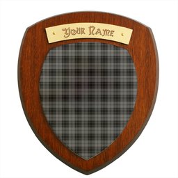 ScotsTee Shop Scottish Douglas Grey Clan Tartan Wooden Wall Plaque Personalize with Your Name