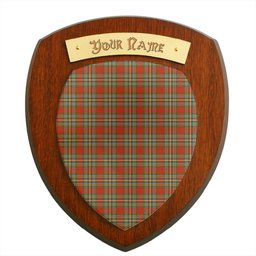 ScotsTee Shop Scottish Chattan Ancient Clan Tartan Wooden Wall Plaque Personalize with Your Name