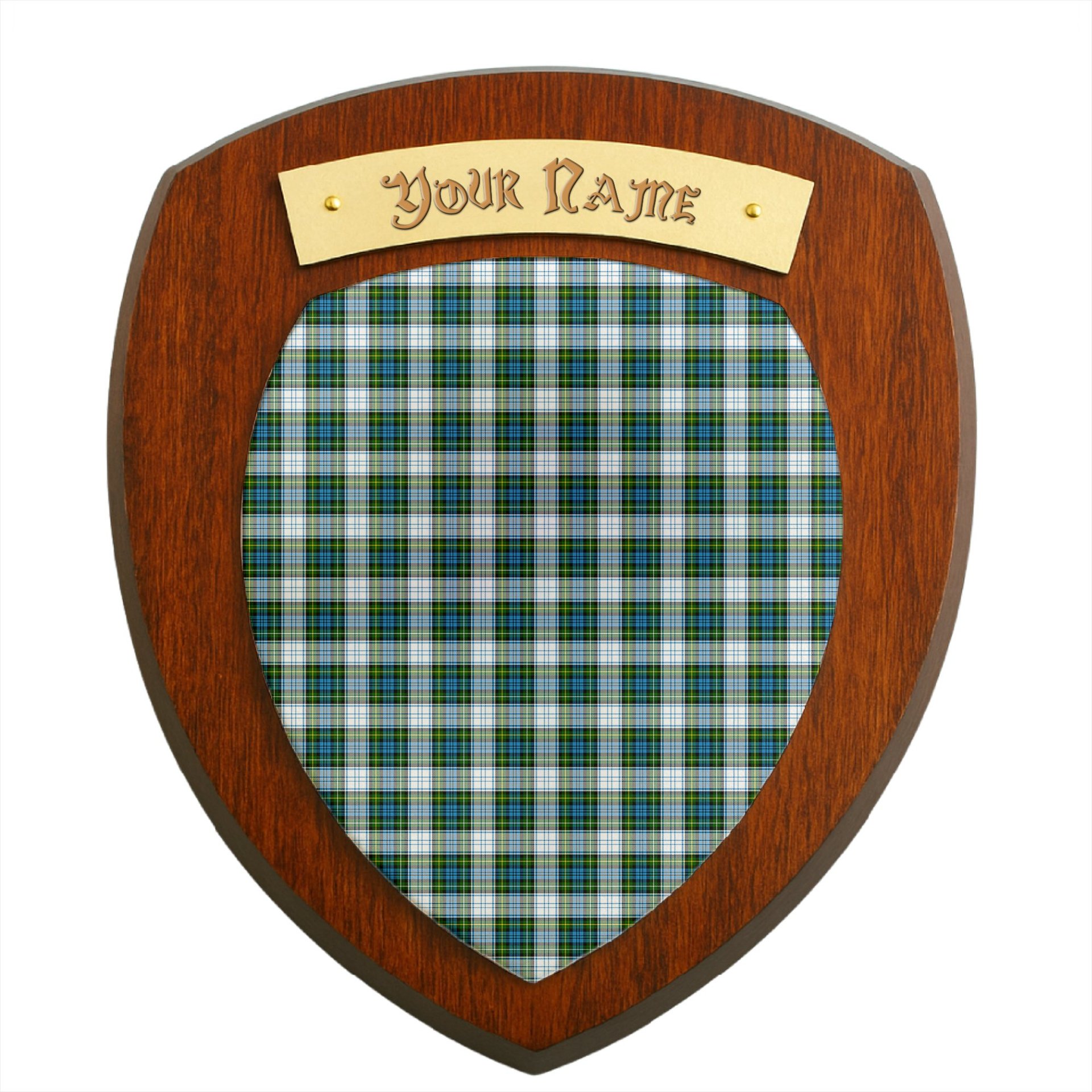 ScotsTee Shop Scottish Campbell Dress Clan Tartan Wooden Wall Plaque Personalize with Your Name