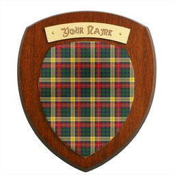 ScotsTee Shop Scottish Buchanan Clan Tartan Wooden Wall Plaque Personalize with Your Name