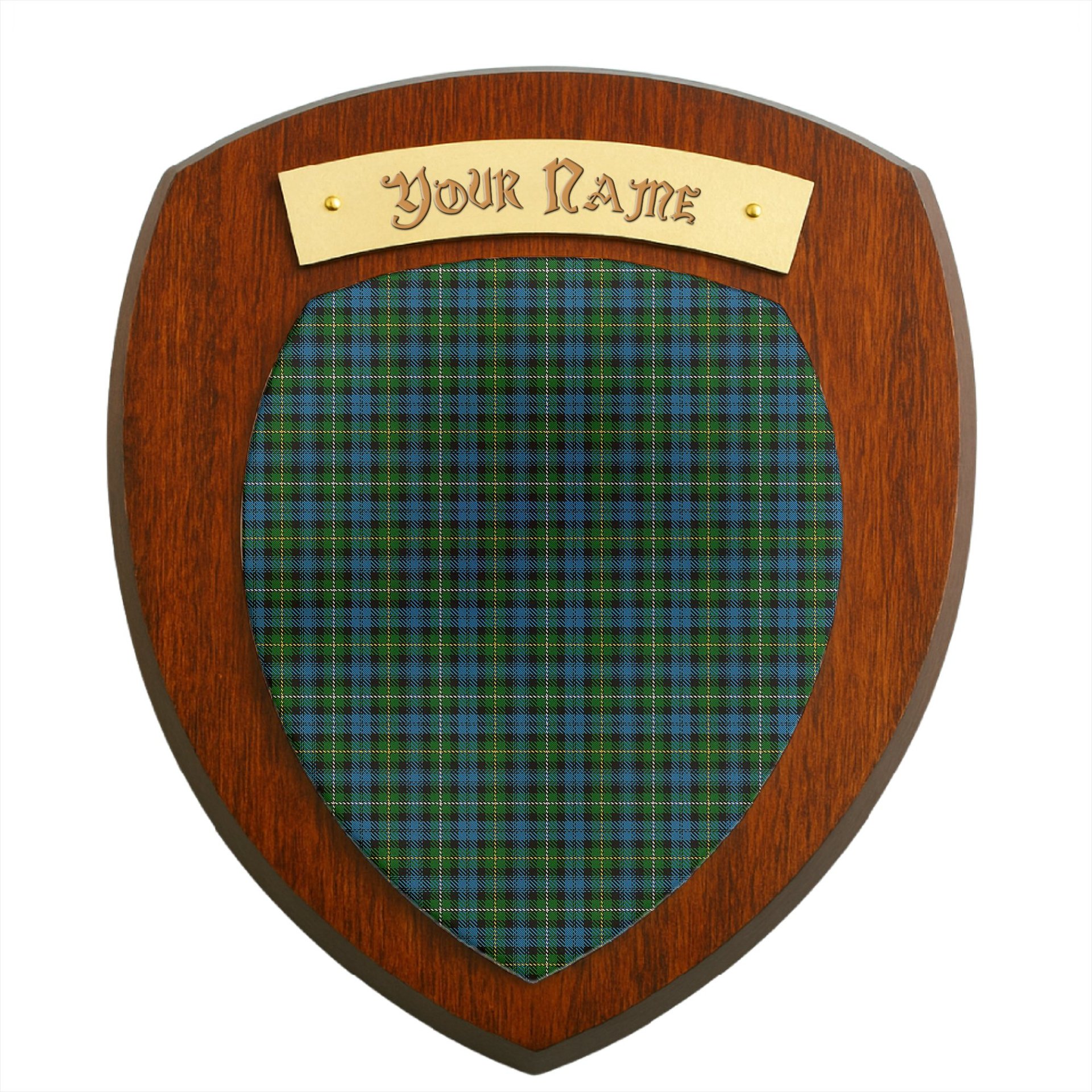 ScotsTee Shop Scottish Campbell of Argyll Ancient Clan Tartan Wooden Wall Plaque Personalize with Your Name