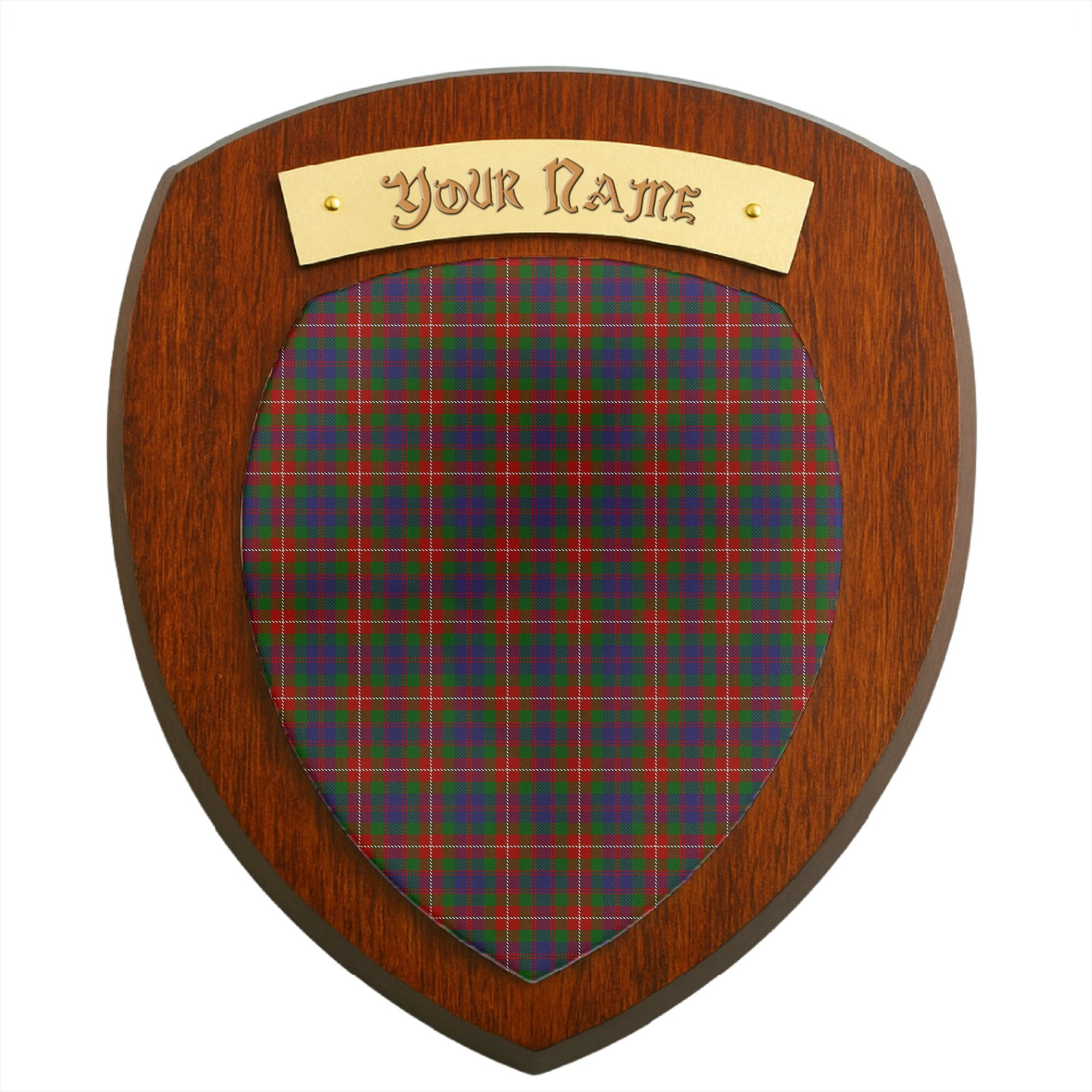 ScotsTee Shop Scottish Fraser of Lovat Clan Tartan Wooden Wall Plaque Personalize with Your Name