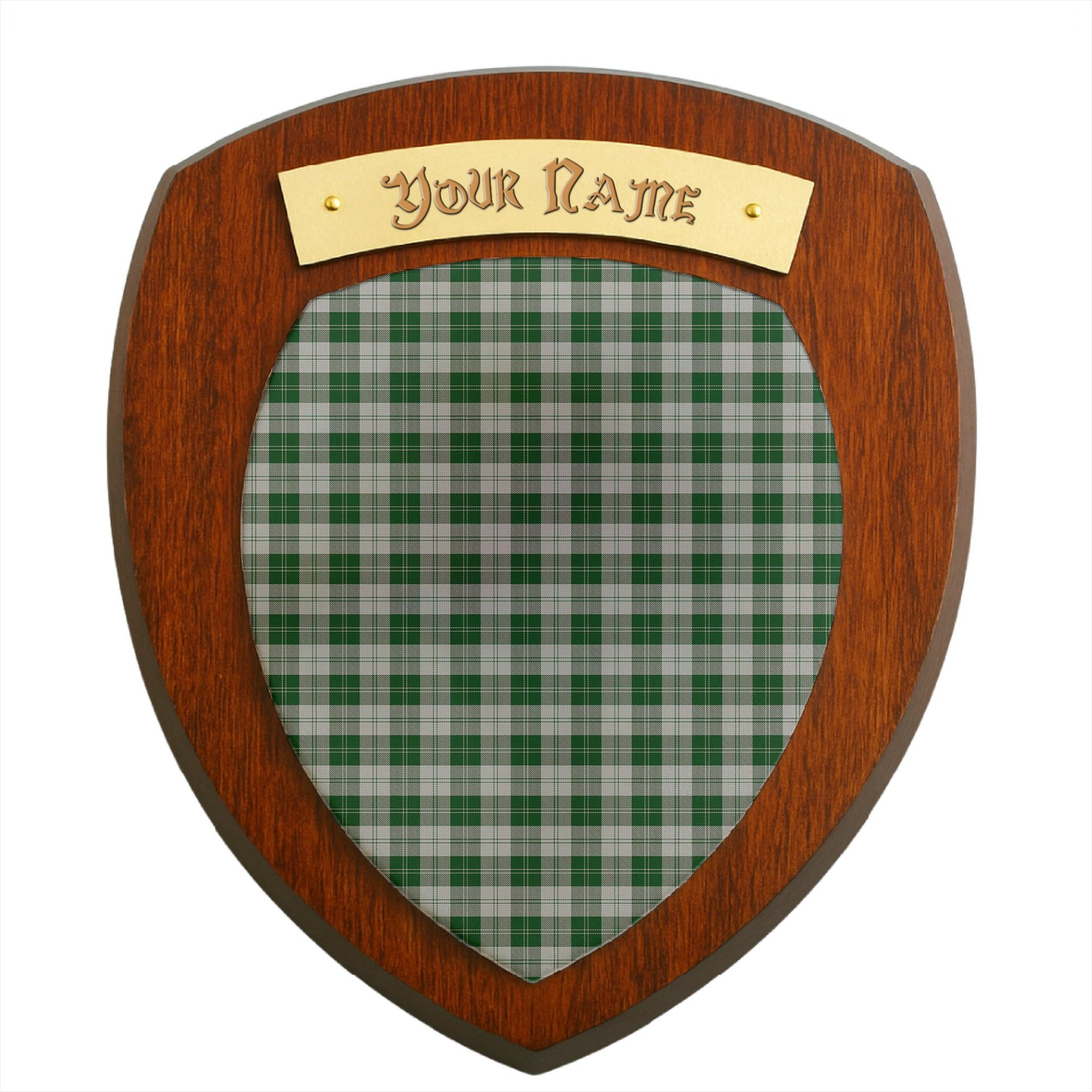 ScotsTee Shop Scottish Erskine Green Clan Tartan Wooden Wall Plaque Personalize with Your Name