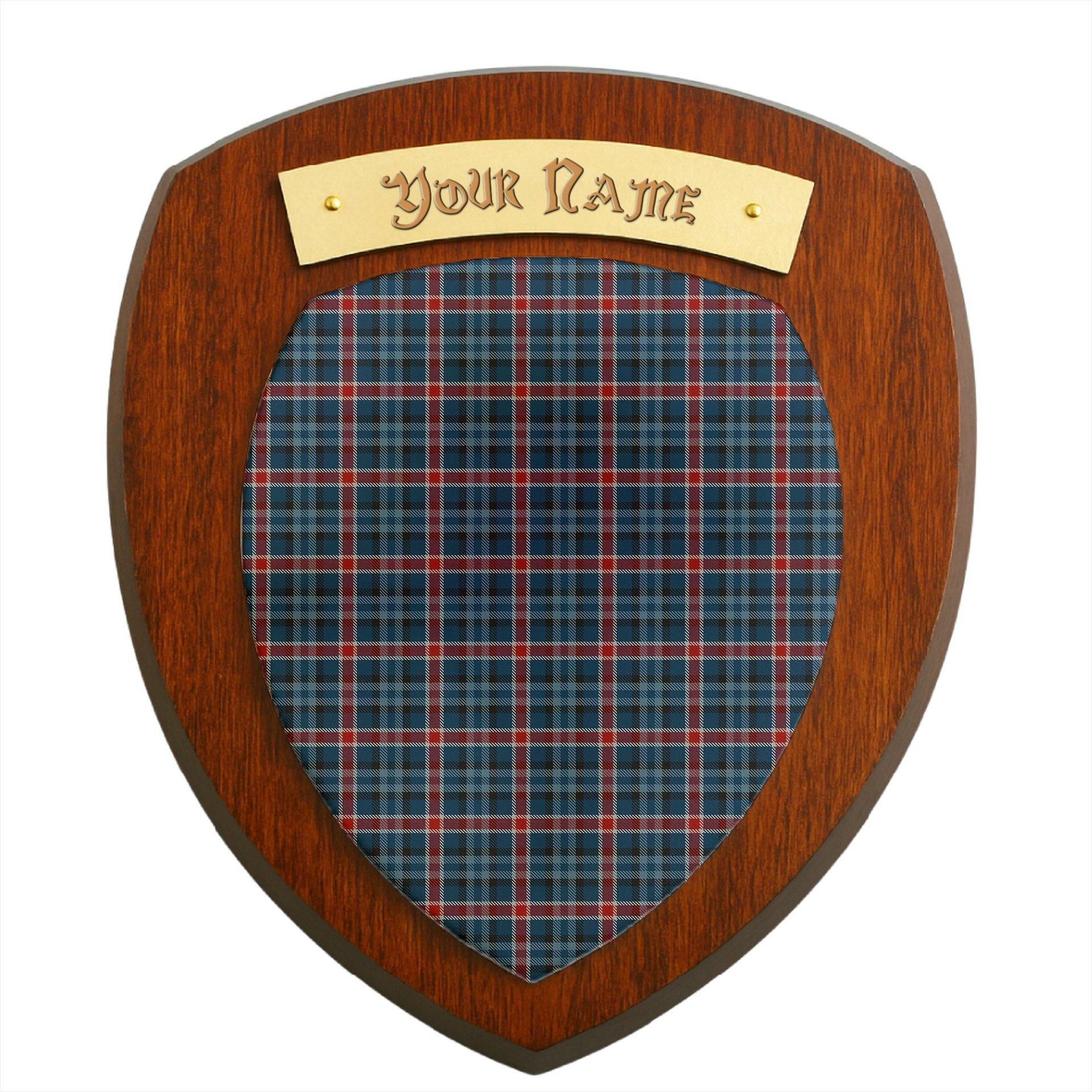 ScotsTee Shop Scottish Gandy of Myrton Clan Tartan Wooden Wall Plaque Personalize with Your Name
