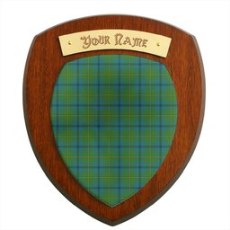 ScotsTee Shop Scottish Johnstone Ancient Clan Tartan Wooden Wall Plaque Personalize with Your Name