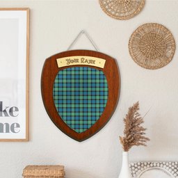 ScotsTee Shop Scottish Gunn Ancient Clan Tartan Wooden Wall Plaque Personalize with Your Name