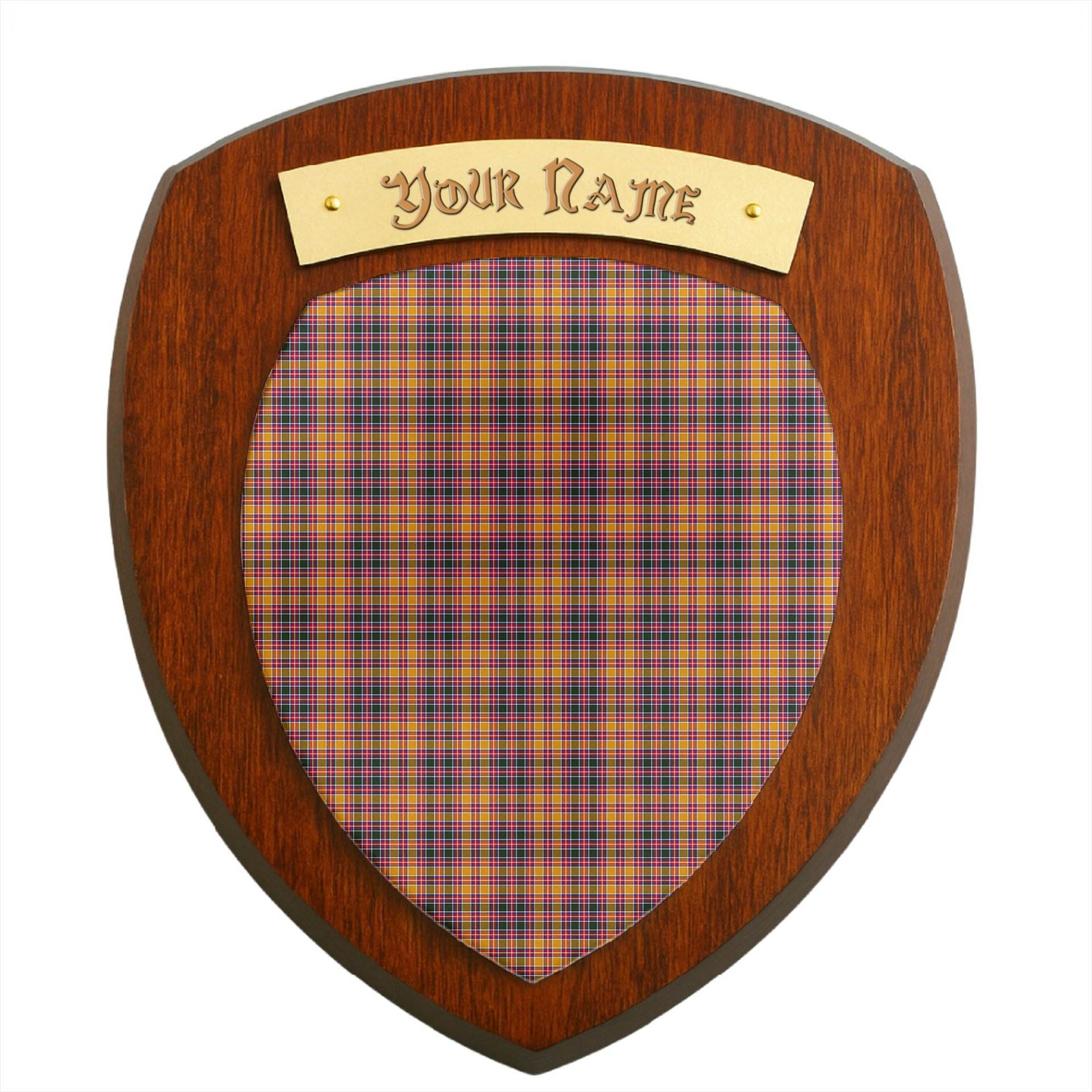 ScotsTee Shop Scottish Jacobite Clan Tartan Wooden Wall Plaque Personalize with Your Name