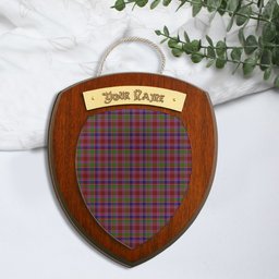 ScotsTee Shop Scottish Haughdale Clan Tartan Wooden Wall Plaque Personalize with Your Name