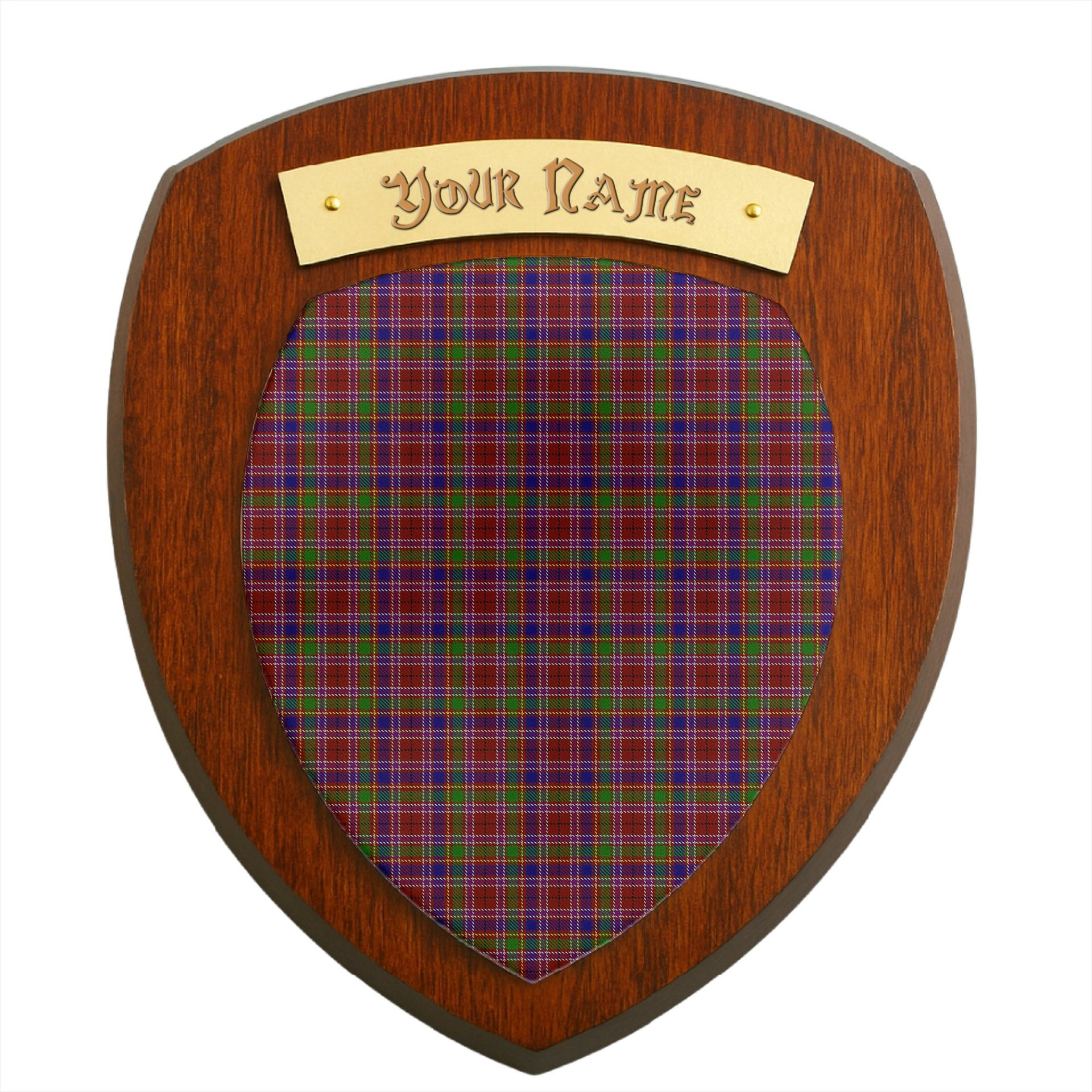 ScotsTee Shop Scottish Haughdale Clan Tartan Wooden Wall Plaque Personalize with Your Name