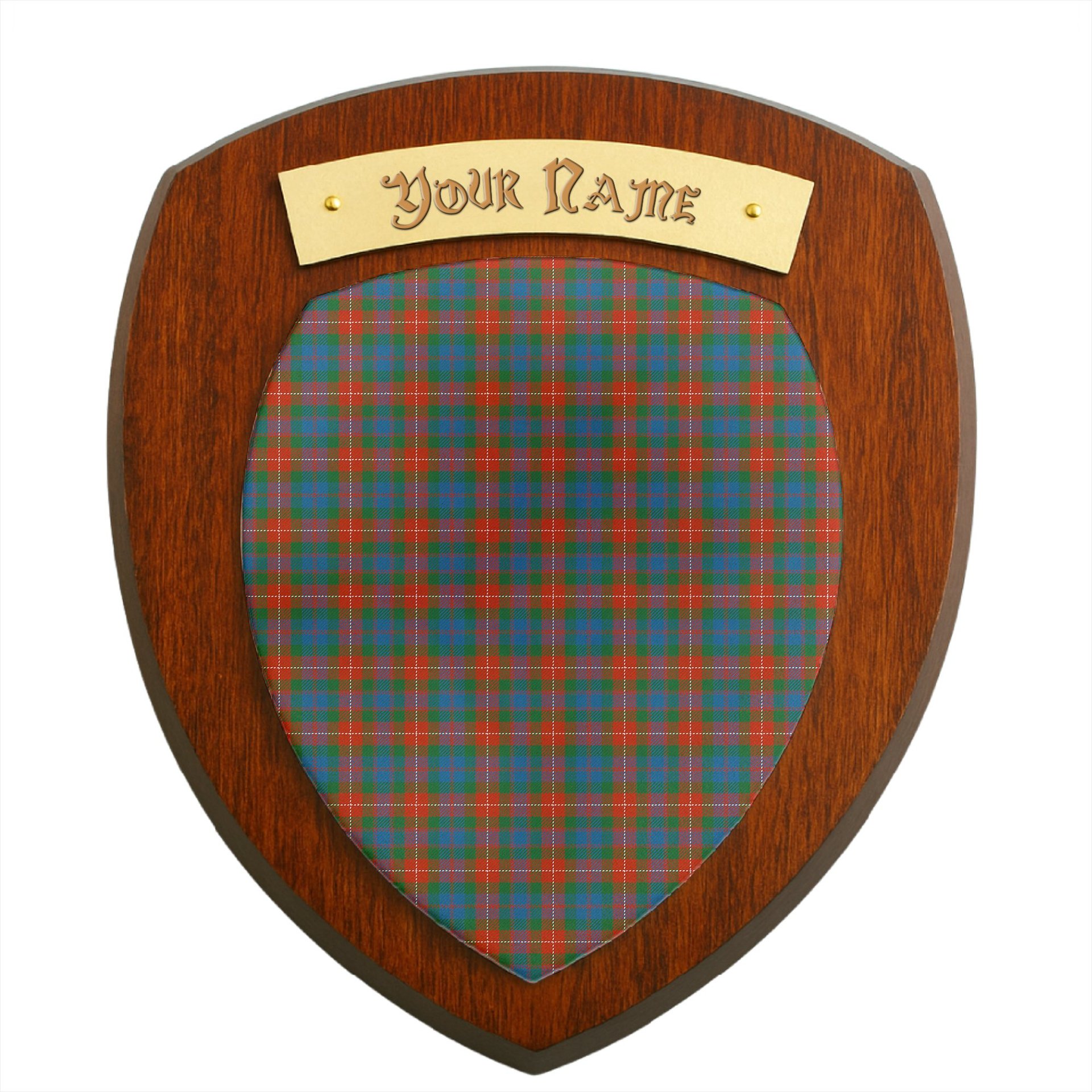 ScotsTee Shop Scottish Fraser of Lovat Ancient Clan Tartan Wooden Wall Plaque Personalize with Your Name