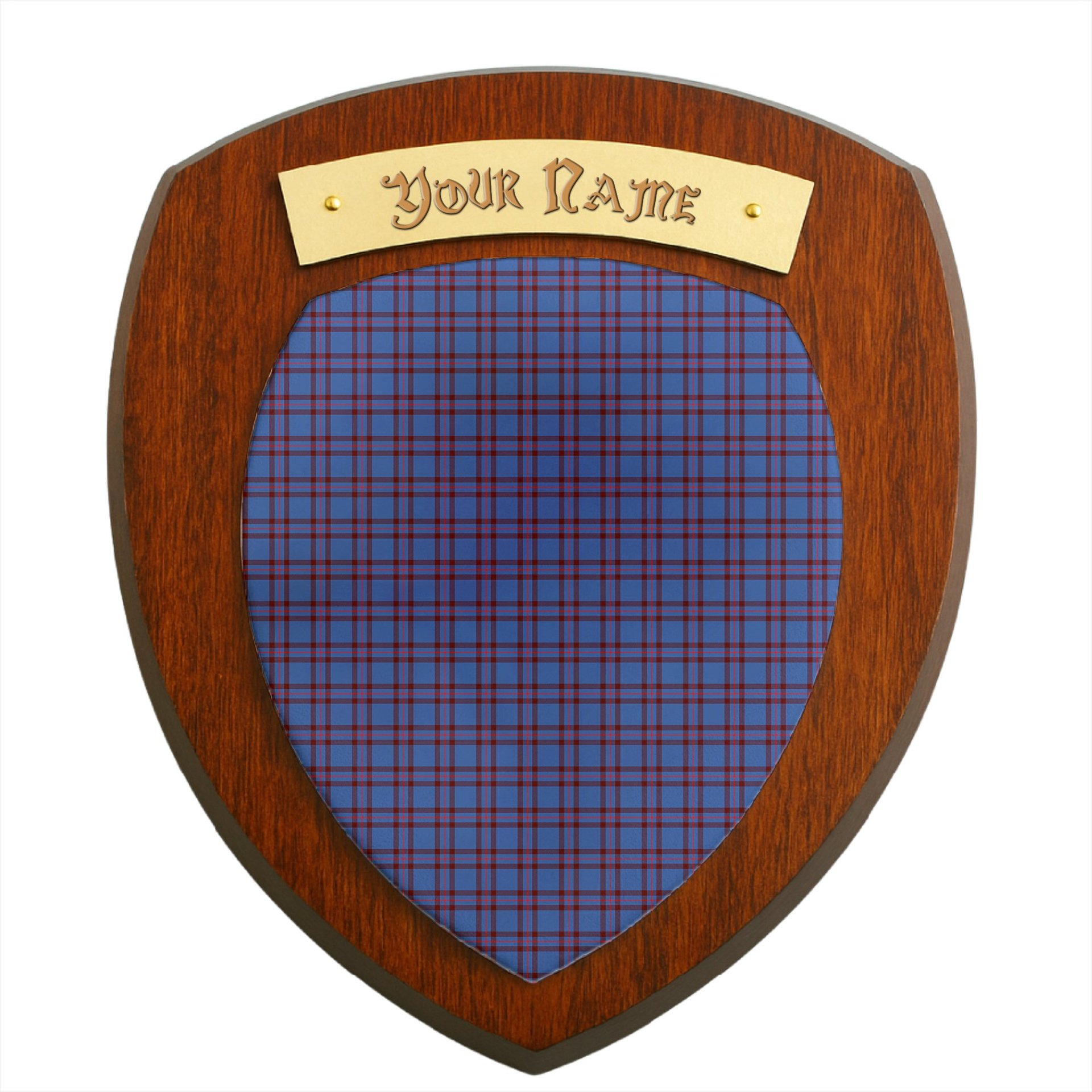 ScotsTee Shop Scottish Elliot Modern Clan Tartan Wooden Wall Plaque Personalize with Your Name