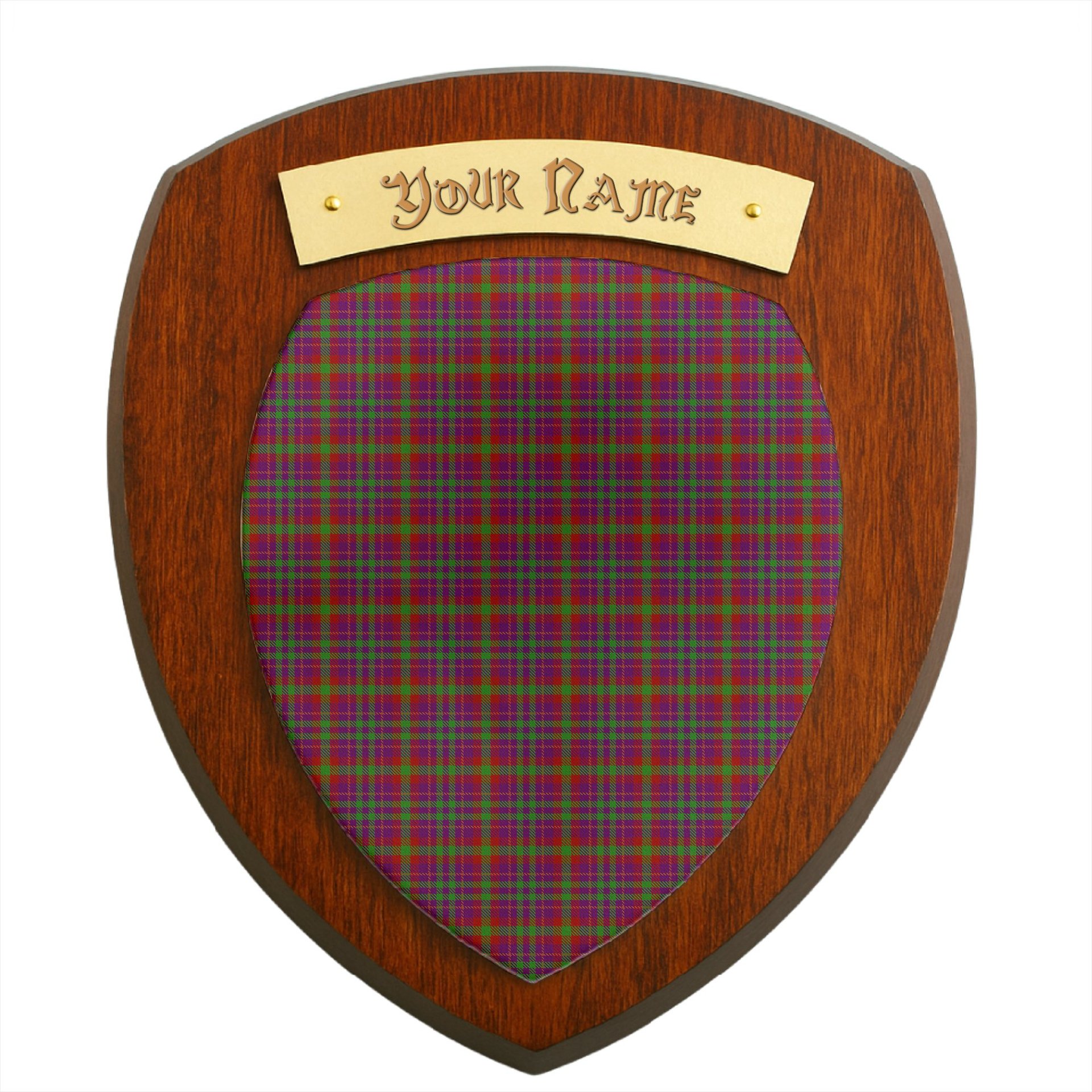 ScotsTee Shop Scottish Fiddes Corrected Clan Tartan Wooden Wall Plaque Personalize with Your Name