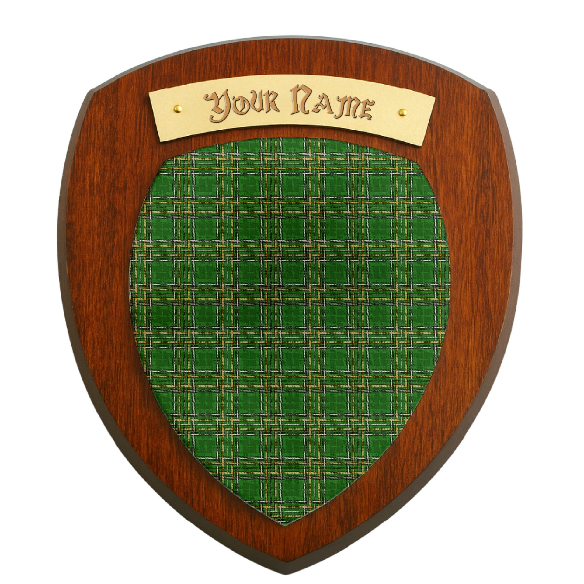 ScotsTee Shop Scottish Ireland National Clan Tartan Wooden Wall Plaque Personalize with Your Name