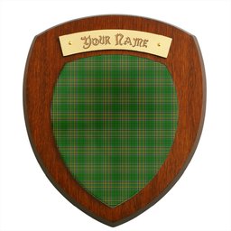 ScotsTee Shop Scottish Ireland National Clan Tartan Wooden Wall Plaque Personalize with Your Name
