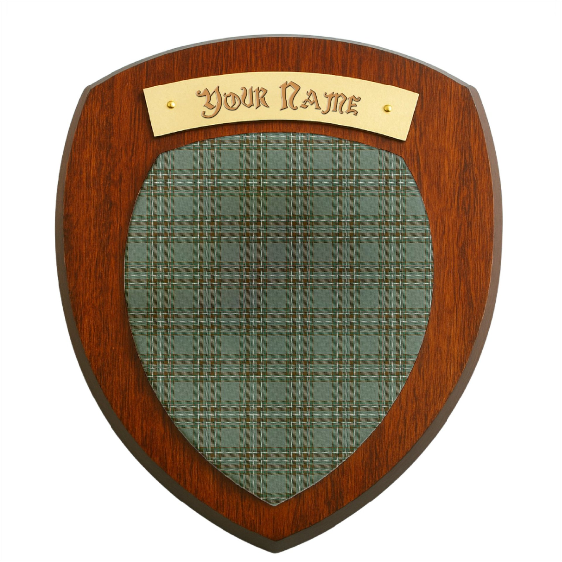 ScotsTee Shop Scottish Kelly Dress Clan Tartan Wooden Wall Plaque Personalize with Your Name