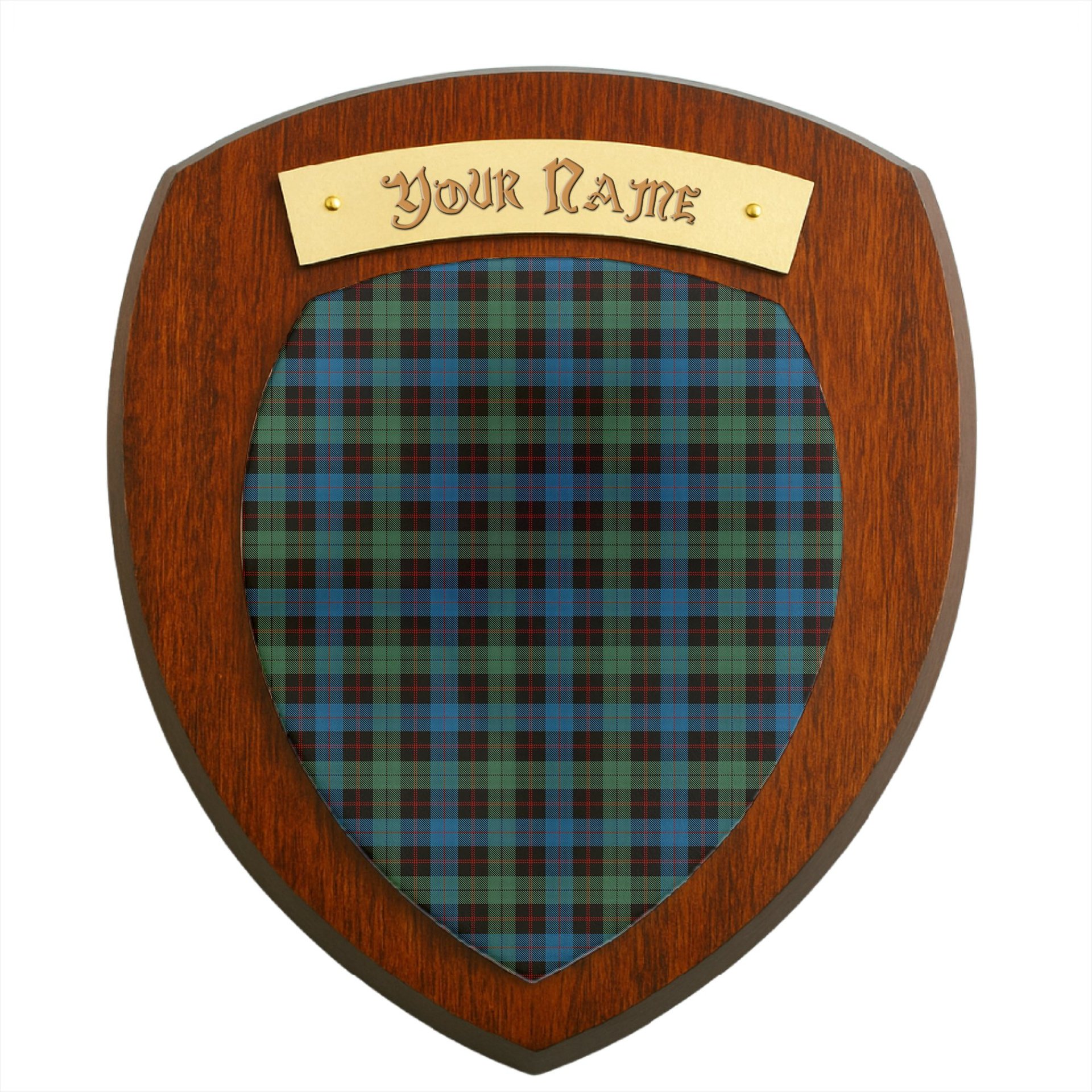 ScotsTee Shop Scottish Guthrie Clan Tartan Wooden Wall Plaque Personalize with Your Name