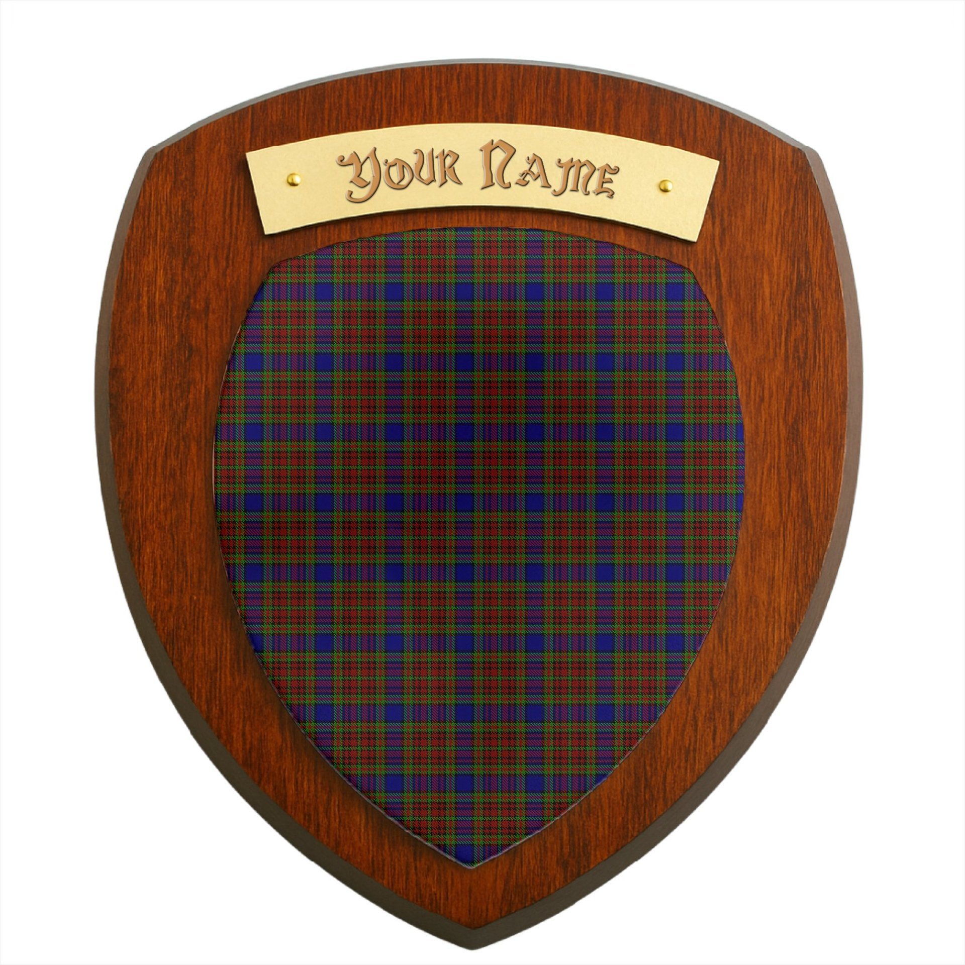 ScotsTee Shop Scottish Highfield Clan Tartan Wooden Wall Plaque Personalize with Your Name
