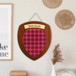 ScotsTee Shop Scottish Hamilton Modern Clan Tartan Wooden Wall Plaque Personalize with Your Name