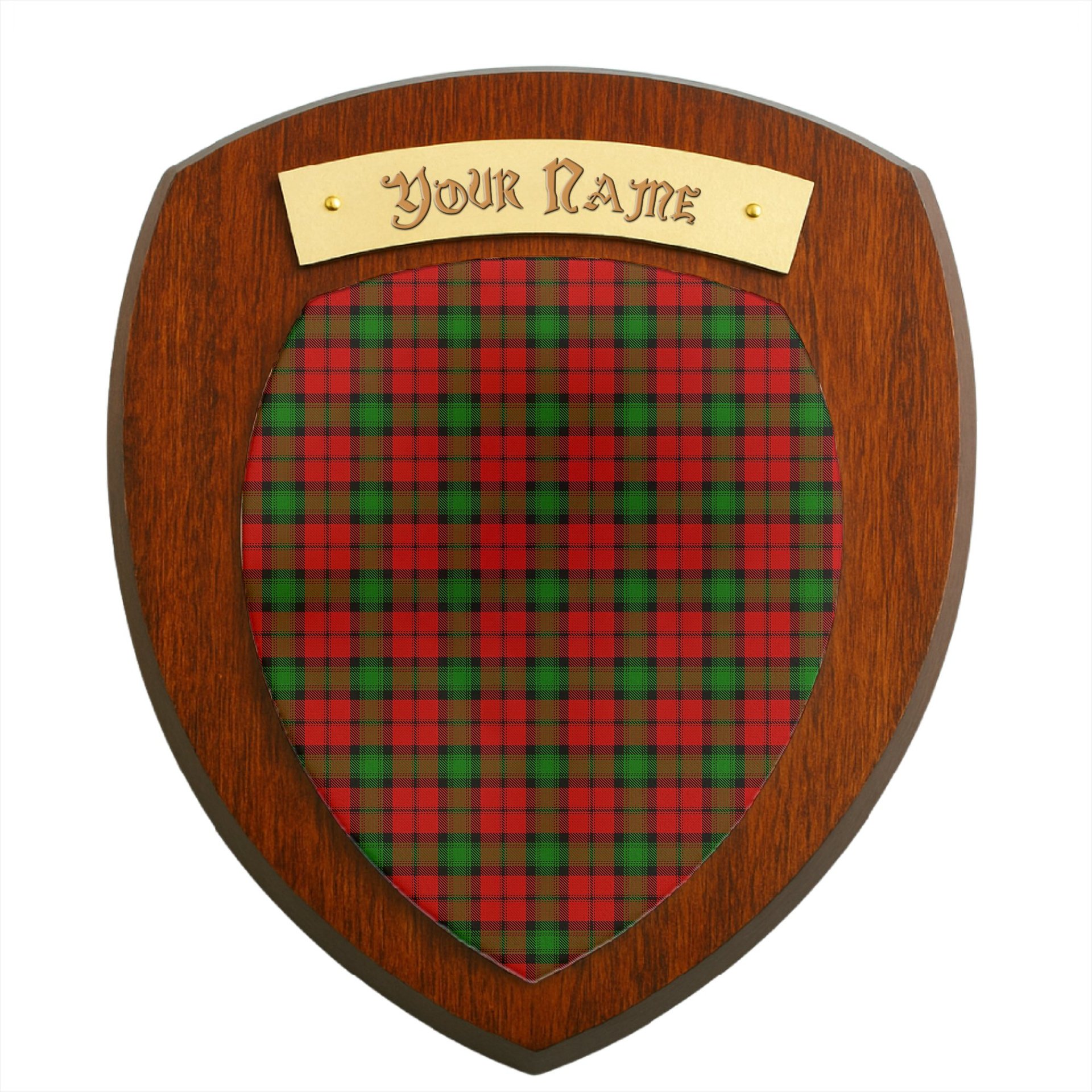 ScotsTee Shop Scottish Kerr Clan Tartan Wooden Wall Plaque Personalize with Your Name