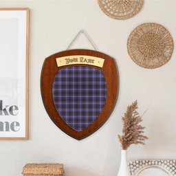 ScotsTee Shop Scottish Dunlop Modern Clan Tartan Wooden Wall Plaque Personalize with Your Name