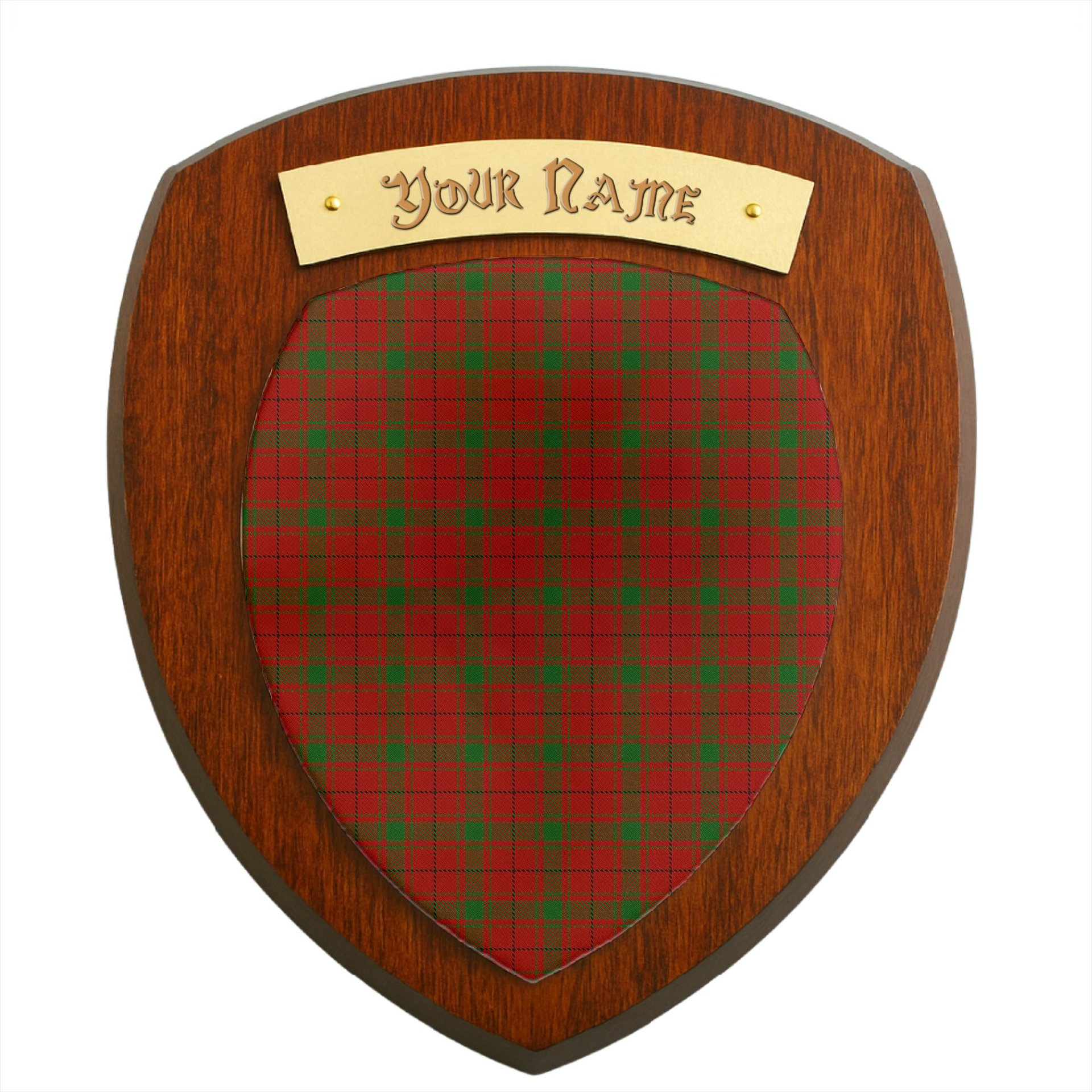 ScotsTee Shop Scottish MacCullough Clan Tartan Wooden Wall Plaque Personalize with Your Name