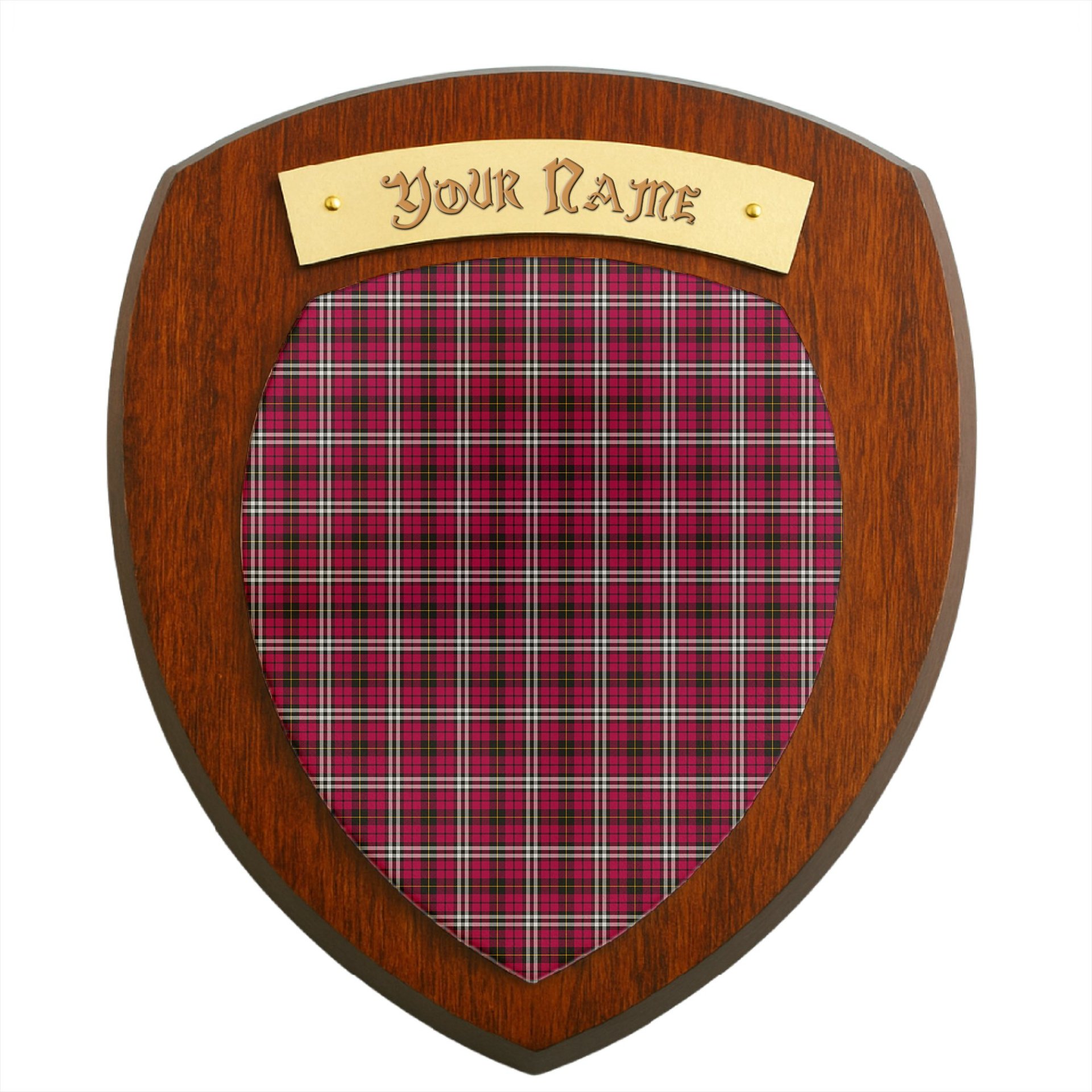 ScotsTee Shop Scottish Little Clan Tartan Wooden Wall Plaque Personalize with Your Name