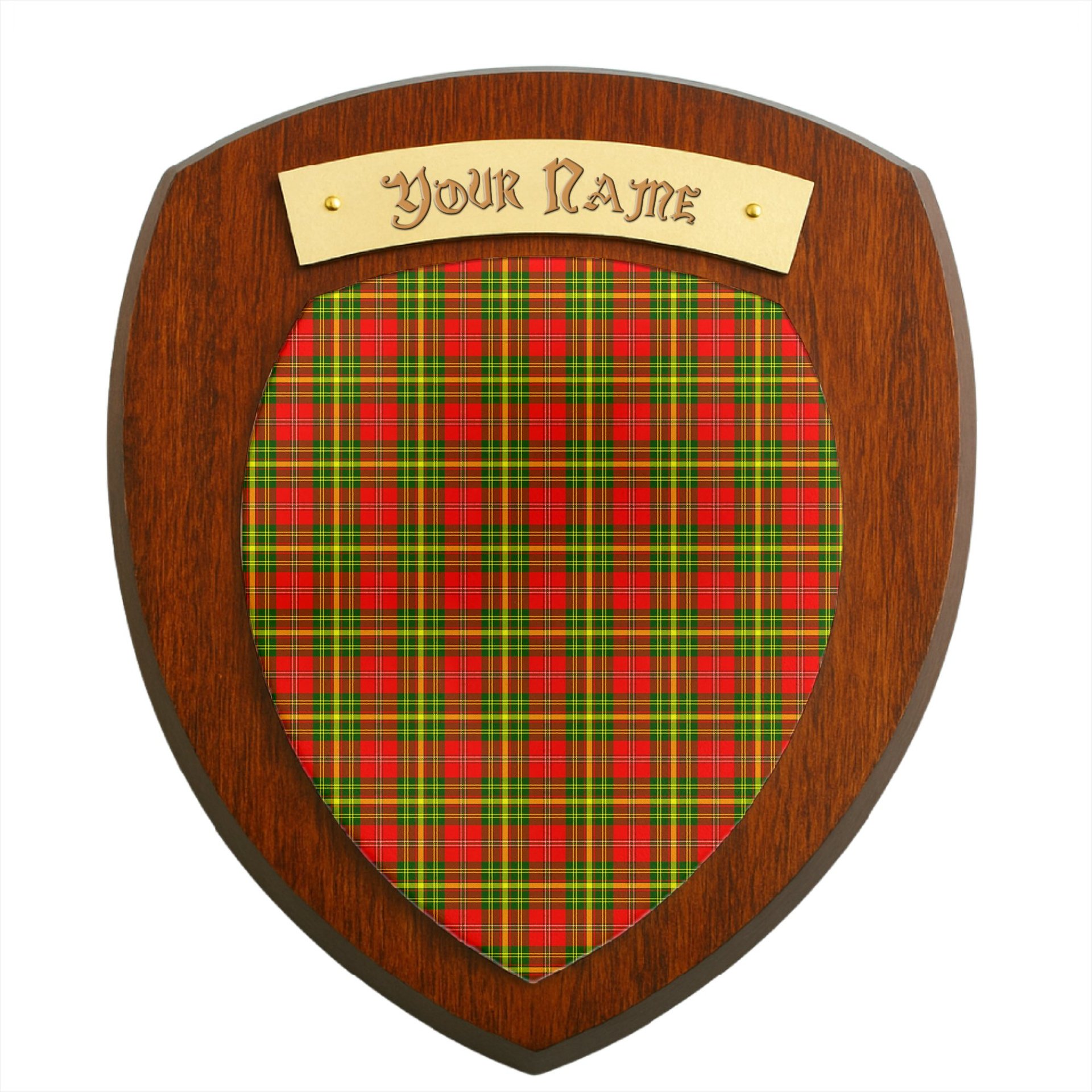 ScotsTee Shop Scottish Leask SC Clan Tartan Wooden Wall Plaque Personalize with Your Name