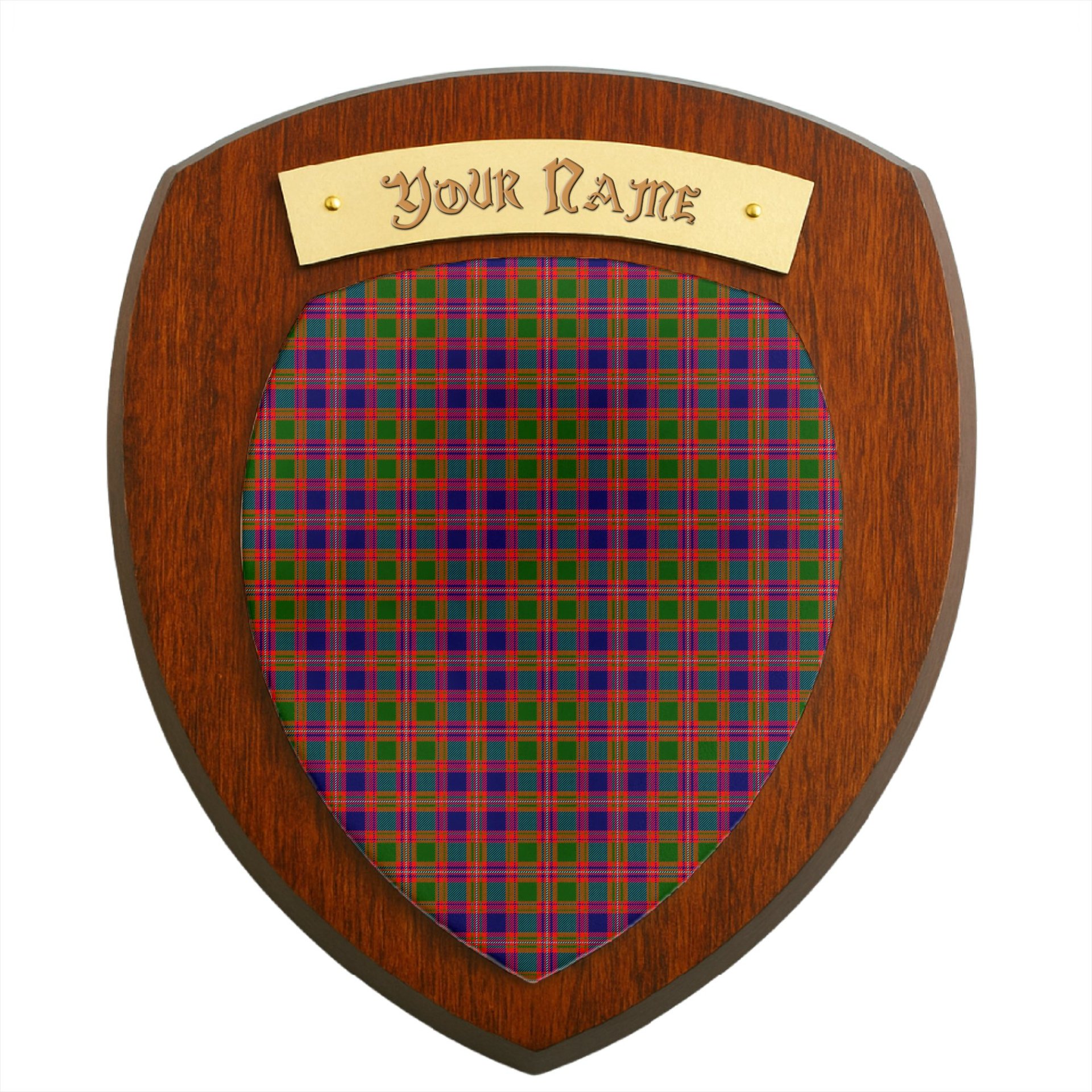 ScotsTee Shop Scottish MacIntyre Modern Clan Tartan Wooden Wall Plaque Personalize with Your Name