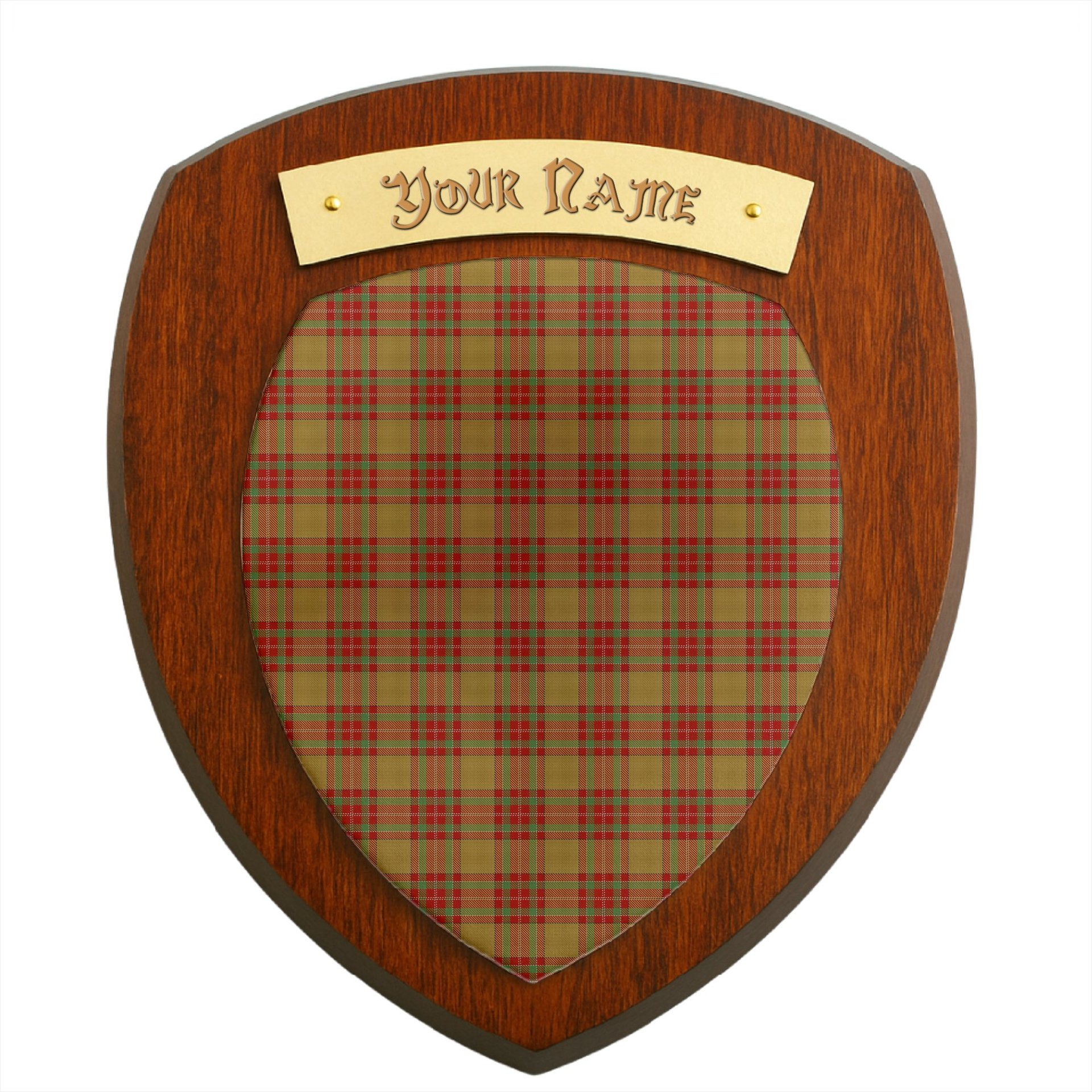 ScotsTee Shop Scottish MacBrair Hunting Clan Tartan Wooden Wall Plaque Personalize with Your Name