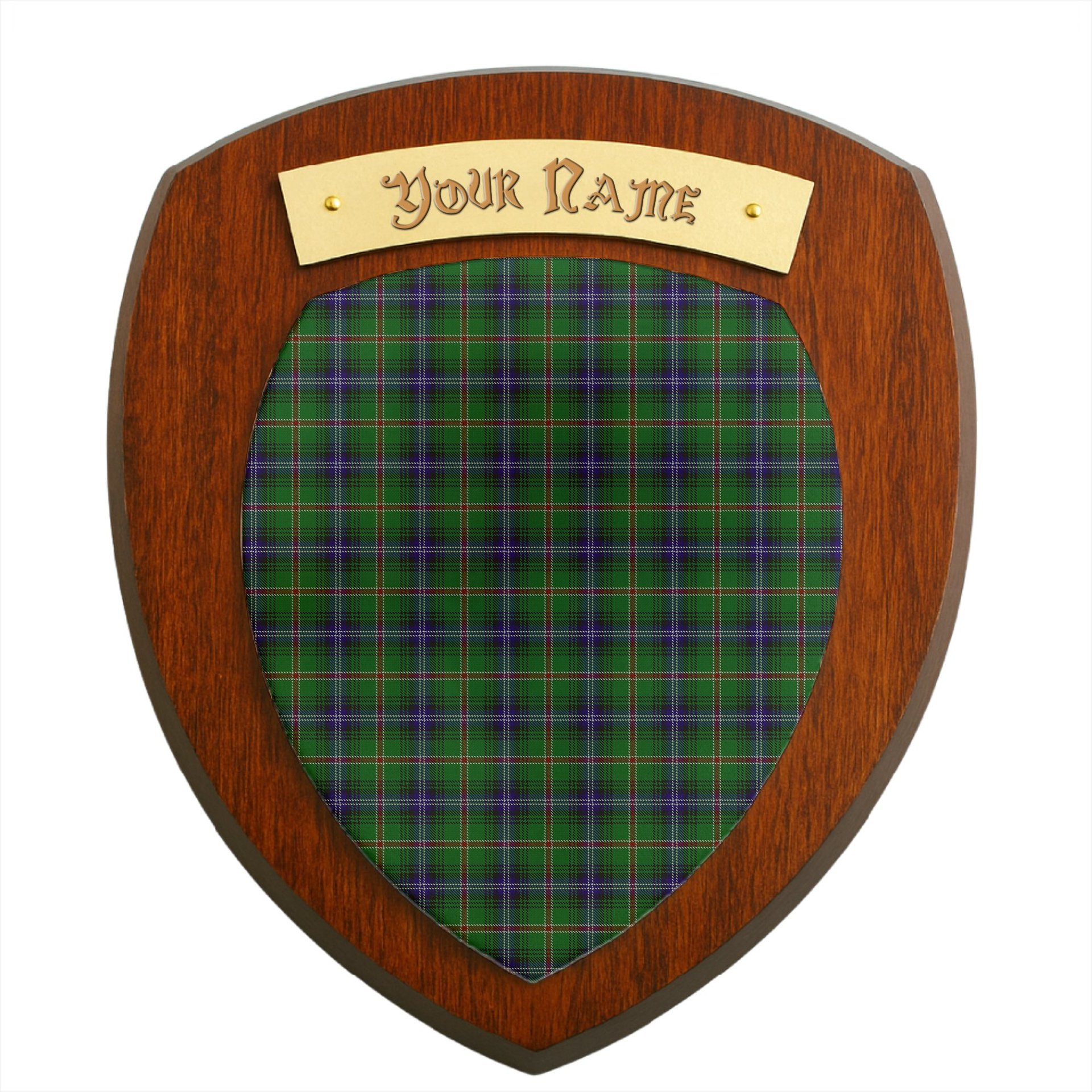 ScotsTee Shop Scottish Kirby Clan Tartan Wooden Wall Plaque Personalize with Your Name