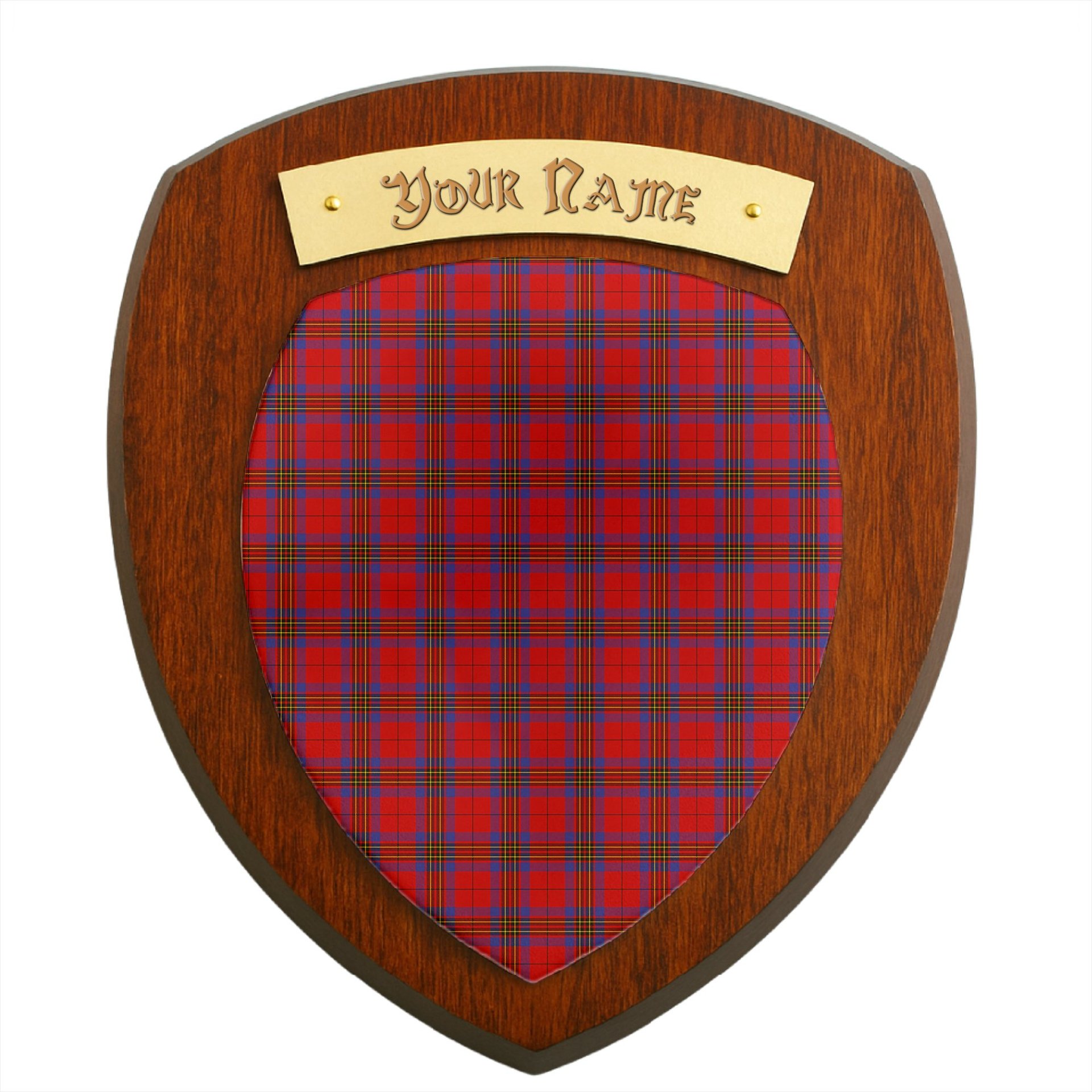 ScotsTee Shop Scottish Leslie Modern Clan Tartan Wooden Wall Plaque Personalize with Your Name