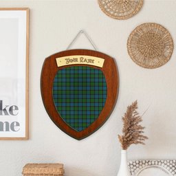 ScotsTee Shop Scottish MacKay Modern Clan Tartan Wooden Wall Plaque Personalize with Your Name