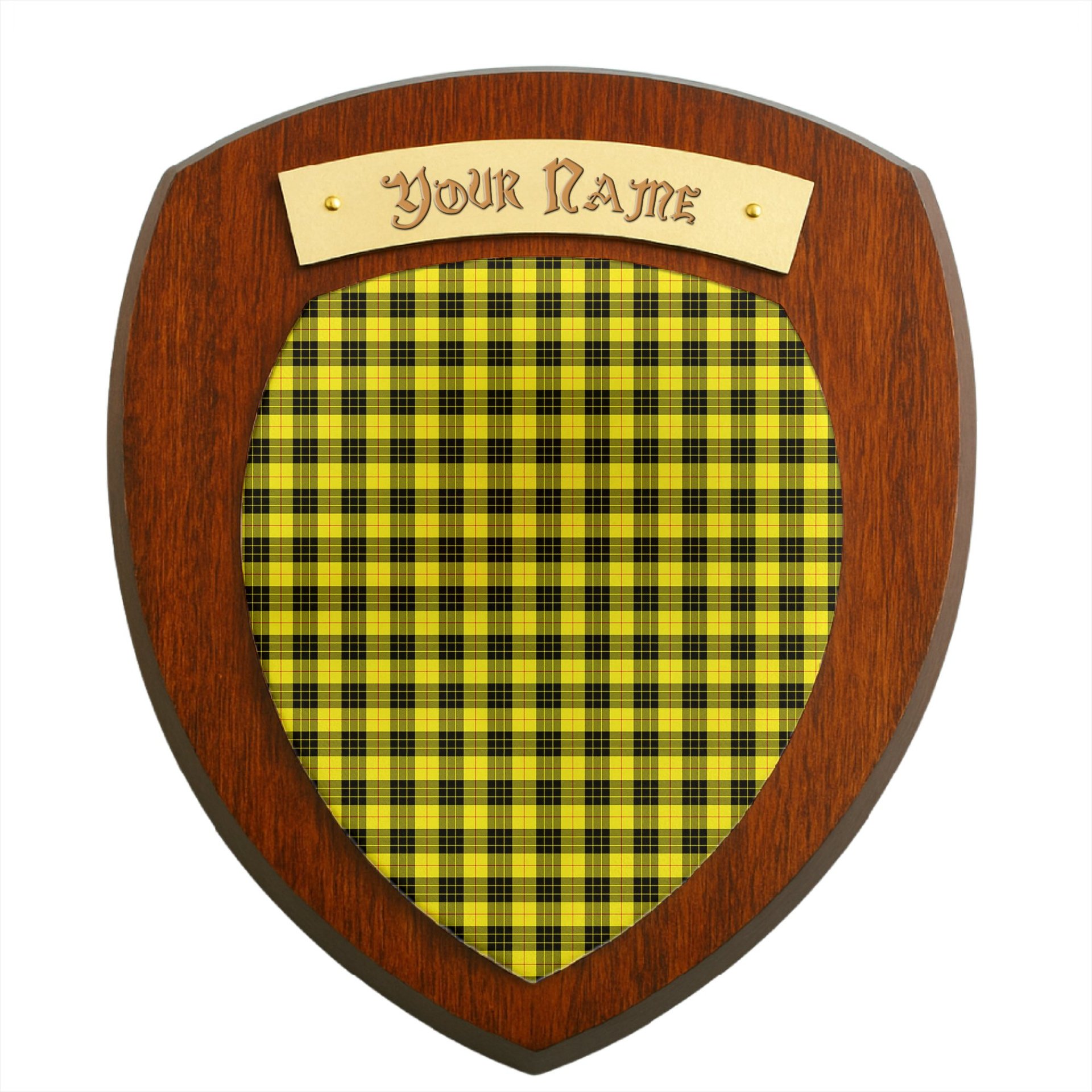 ScotsTee Shop Scottish MacLeod of Lewis Modern Clan Tartan Wooden Wall Plaque Personalize with Your Name
